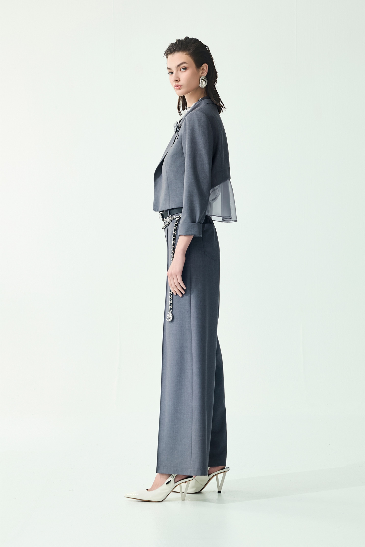 Classic Dark Grey Wide Leg PantsClassic Dark Grey Wide Leg Pants,Culottes,Season (SS) Look,pants