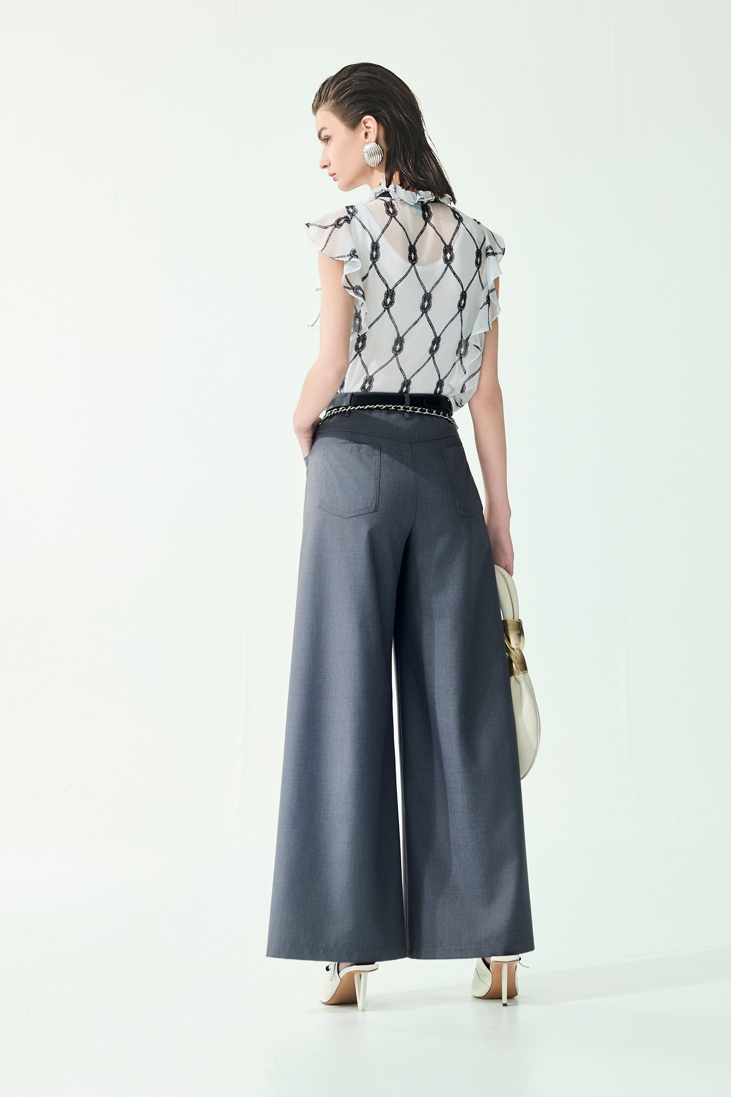 Classic Dark Grey Wide Leg PantsClassic Dark Grey Wide Leg Pants,Culottes,Season (SS) Look,pants