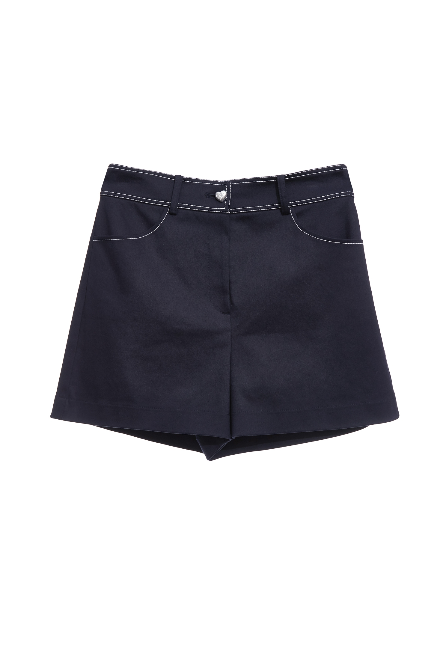 Contrast Stitch Navy Shorts,Season (SS) Look,Shorts,bows,pants