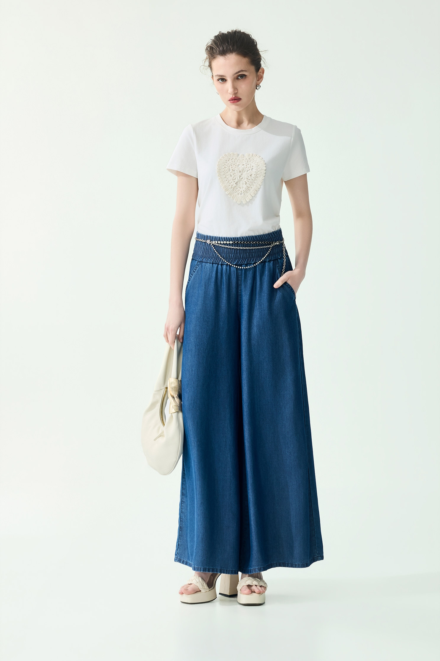 Soft Denim Wide Leg PantsSoft Denim Wide Leg Pants,Season (SS) Look,Denim,Jeans,pants