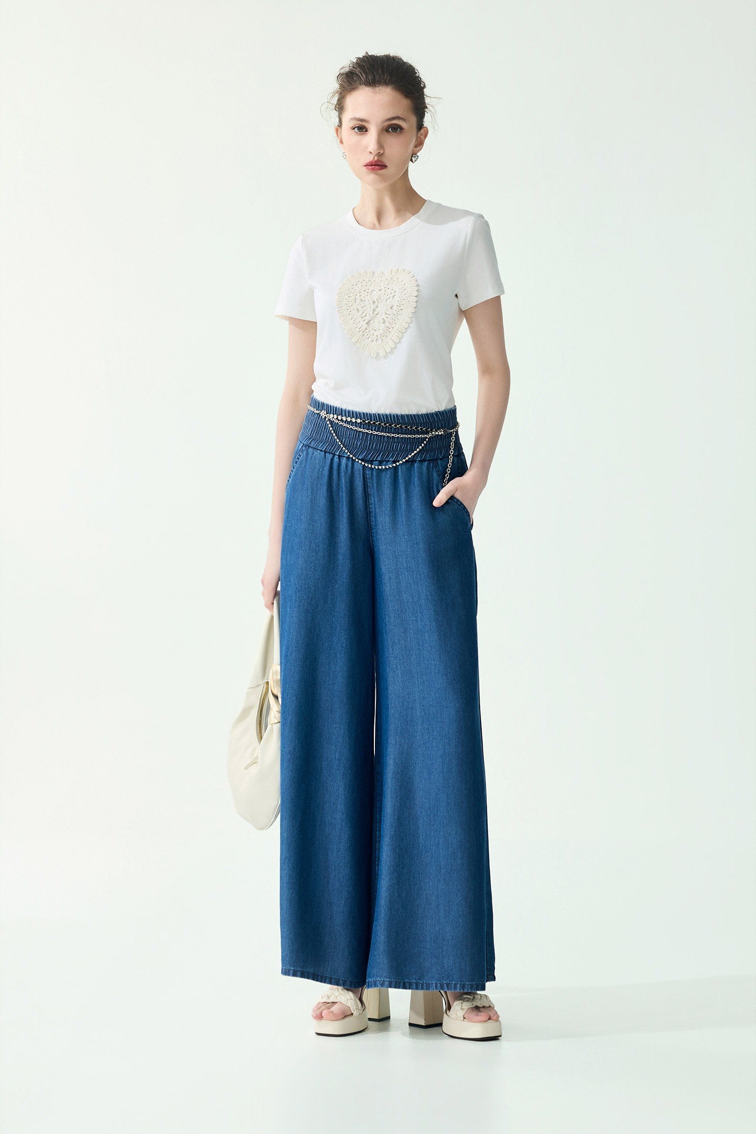 Soft Denim Wide Leg PantsSoft Denim Wide Leg Pants,Season (SS) Look,Denim,Jeans,pants