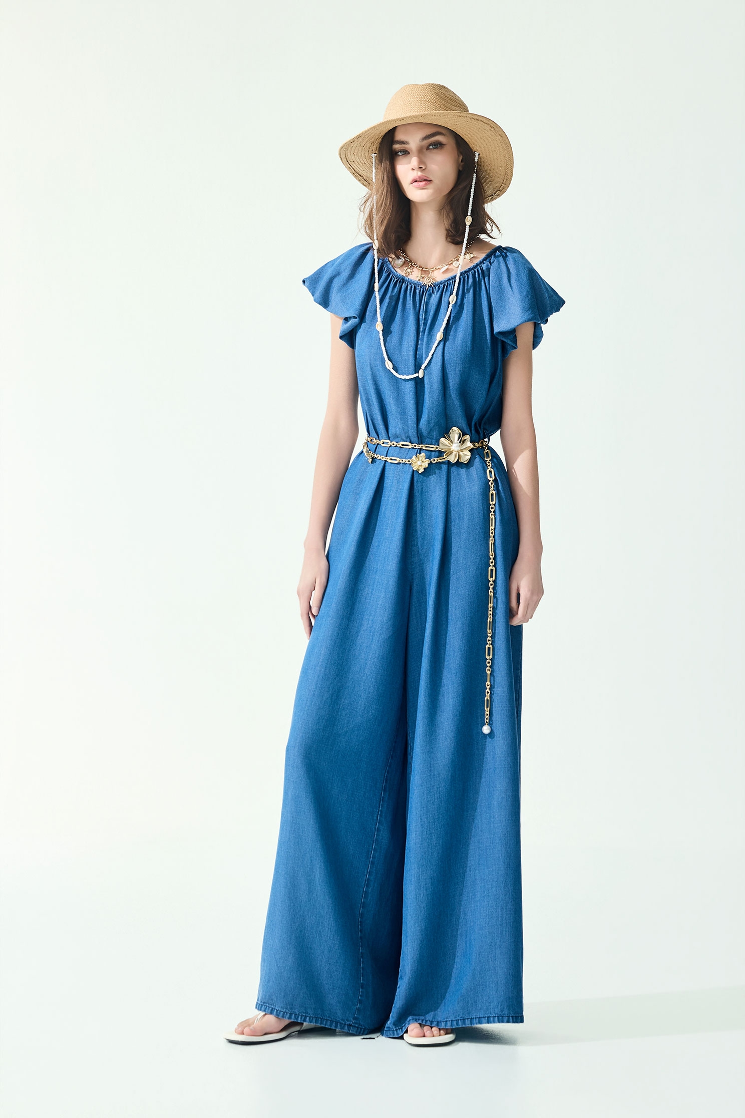 Soft Denim Wide Leg JumpsuitSoft Denim Wide Leg Jumpsuit,Season (SS) Look,Denim,Jeans,pants,Jumpsuits