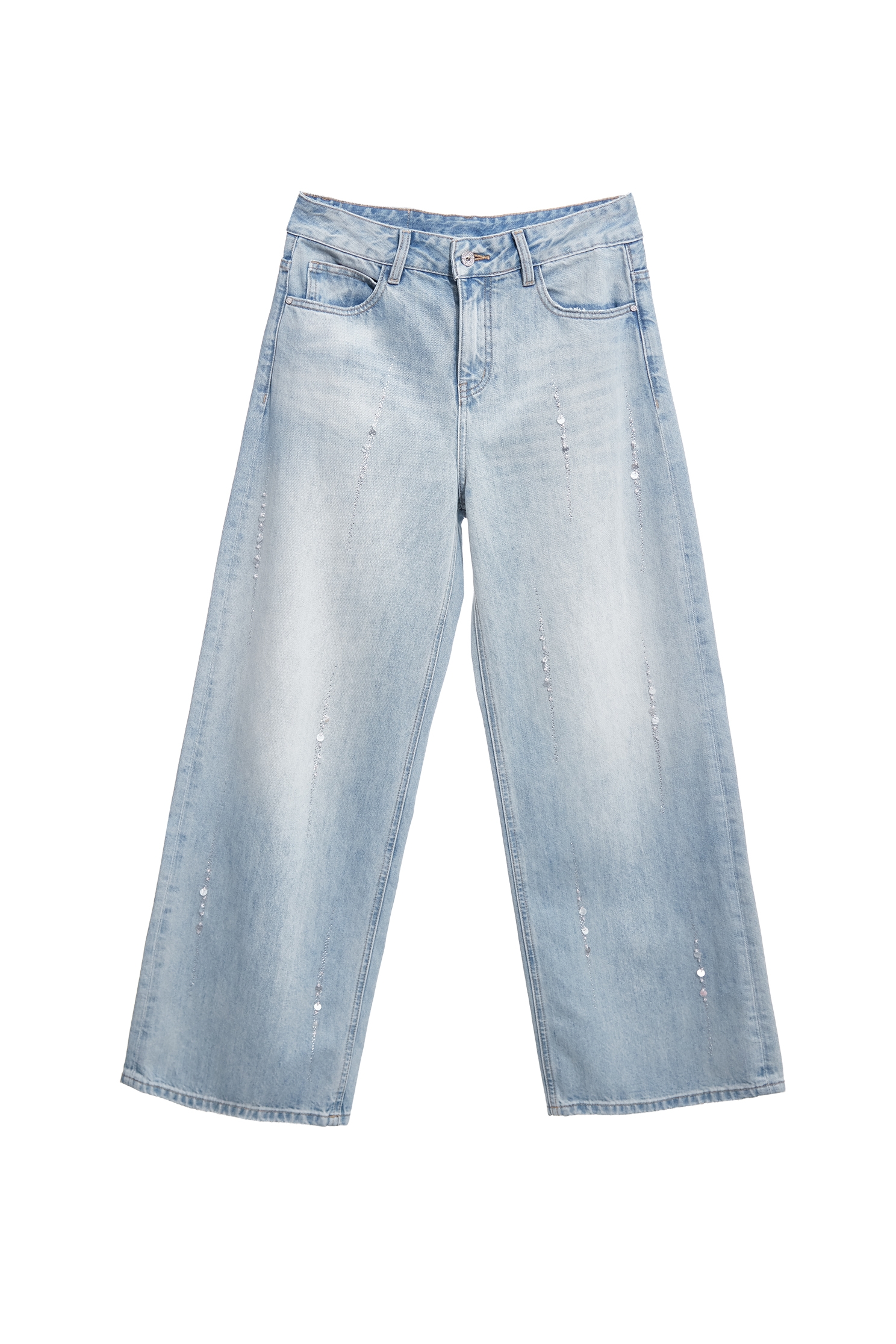 Beaded Detail Wide Leg JeansBeaded Detail Wide Leg Jeans,Season (SS) Look,Denim,Jeans,pants
