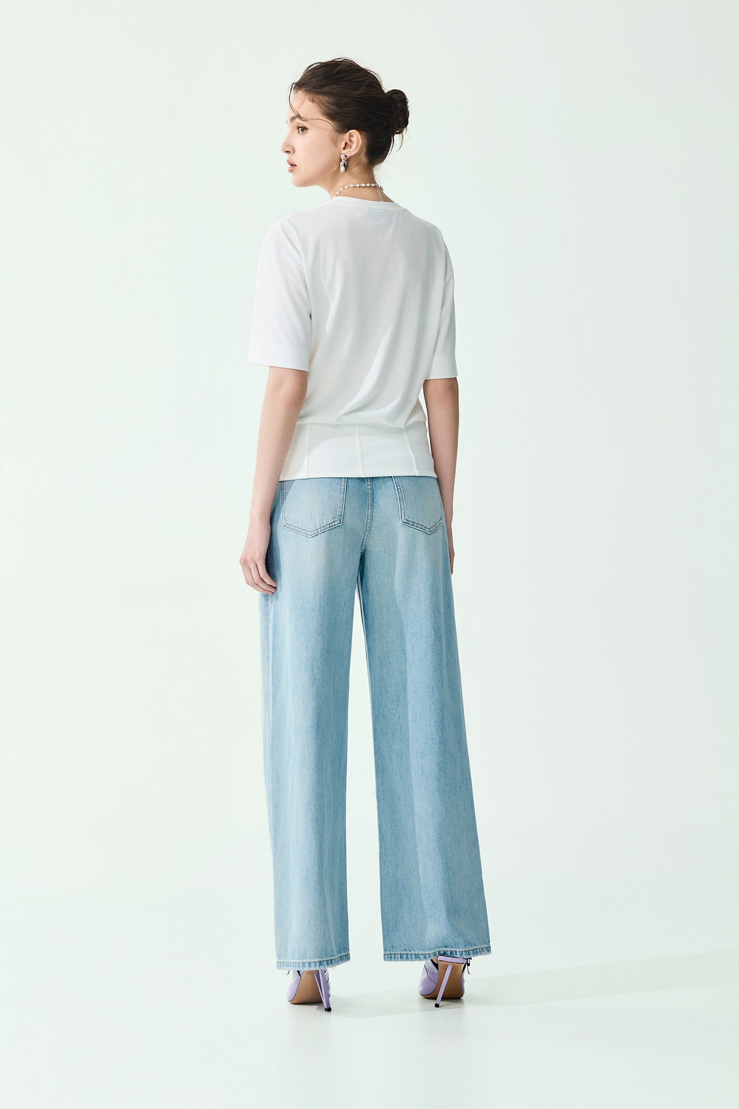 Beaded Detail Wide Leg JeansBeaded Detail Wide Leg Jeans,Season (SS) Look,Denim,Jeans,pants