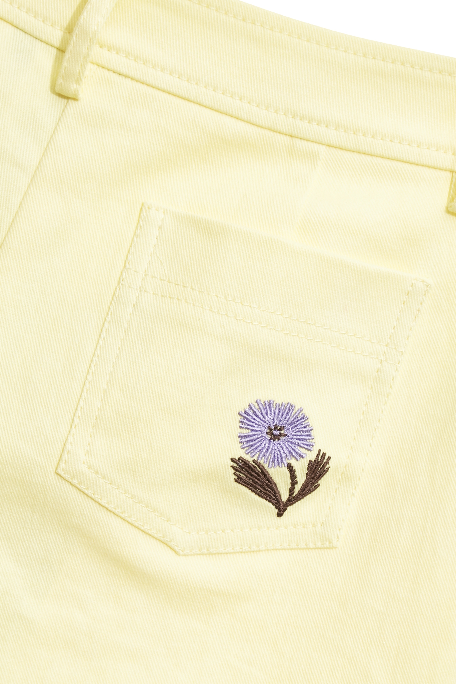 Front Pocket Yellow ShortsFront Pocket Yellow Shorts,Embroidered,Season (SS) Look,Denim,Jeans,pants,Skorts