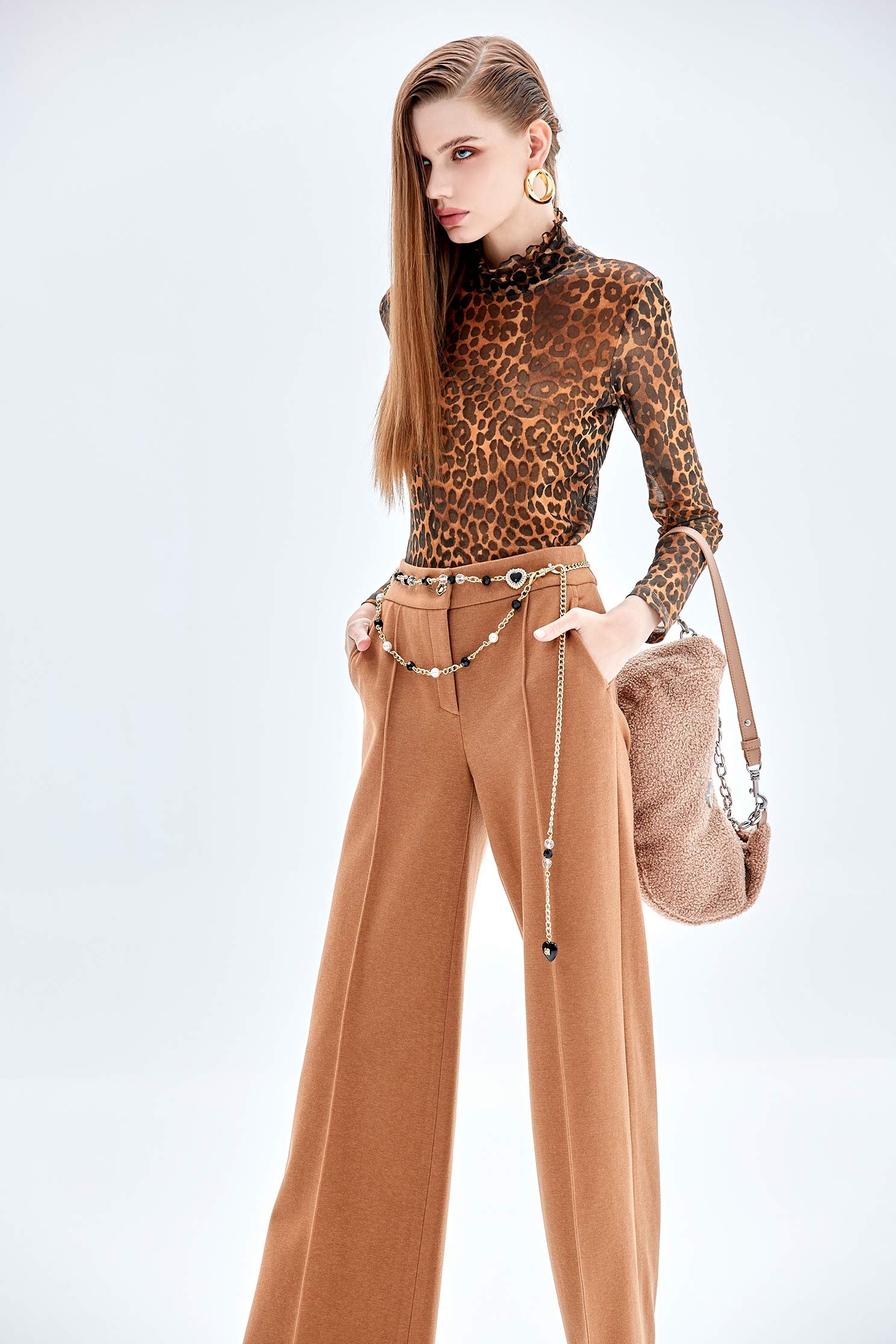 Brown Wide Leg PantsBrown Wide Leg Pants,Culottes,Season (AW) Look,Culottes