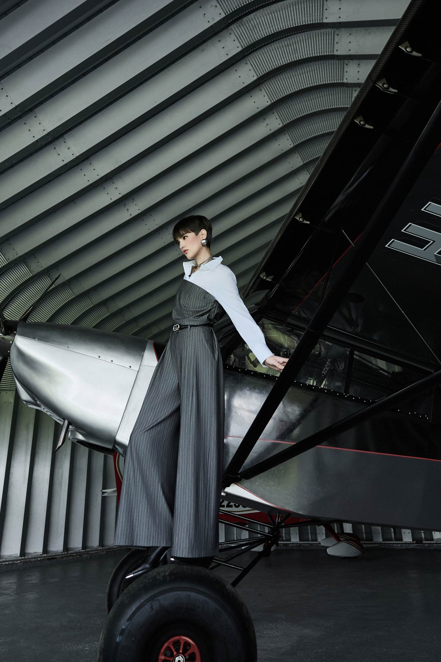 Pinstripe Wide Leg PantsPinstripe Wide Leg Pants,Culottes,Stripe,Season (AW) Look,pants