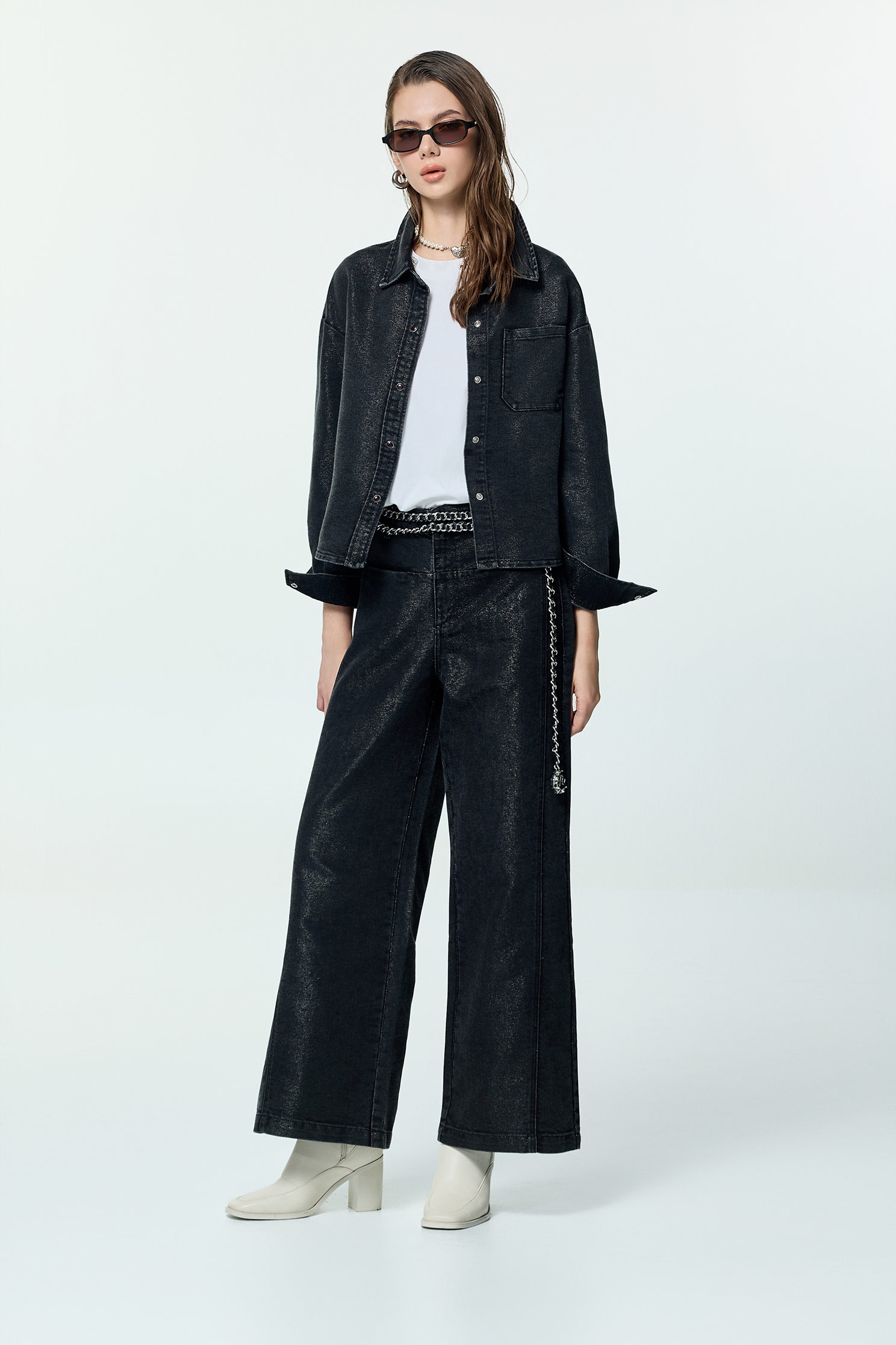 Metallic Sheen Grey JeansMetallic Sheen Grey Jeans,Denim,Jeans,Season (AW) Look,pants