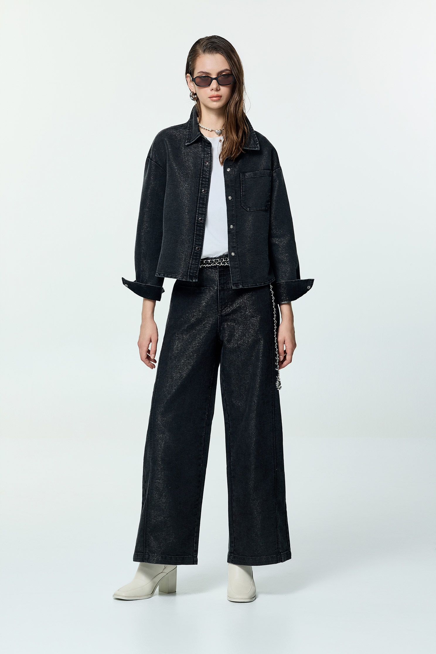 Metallic Sheen Grey JeansMetallic Sheen Grey Jeans,Denim,Jeans,Season (AW) Look,pants