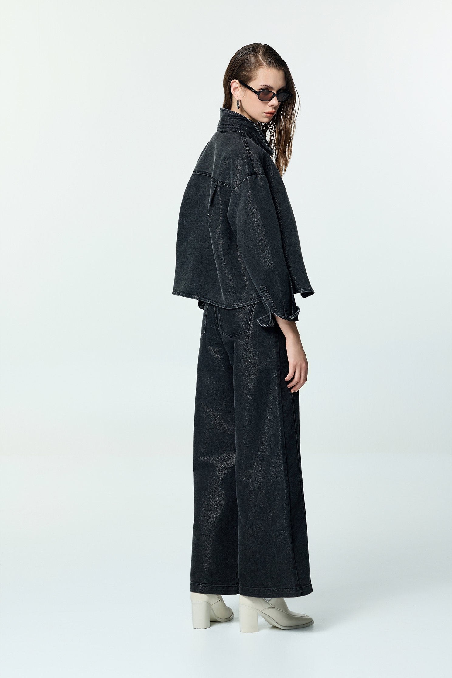 Metallic Sheen Grey JeansMetallic Sheen Grey Jeans,Denim,Jeans,Season (AW) Look,pants