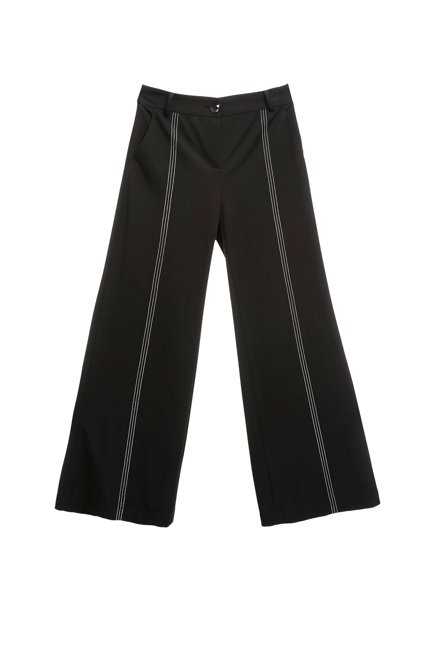 Contrast Stitching Detail Black PantsContrast Stitching Detail Black Pants,Culottes,Season (AW) Look,pants,Black pants