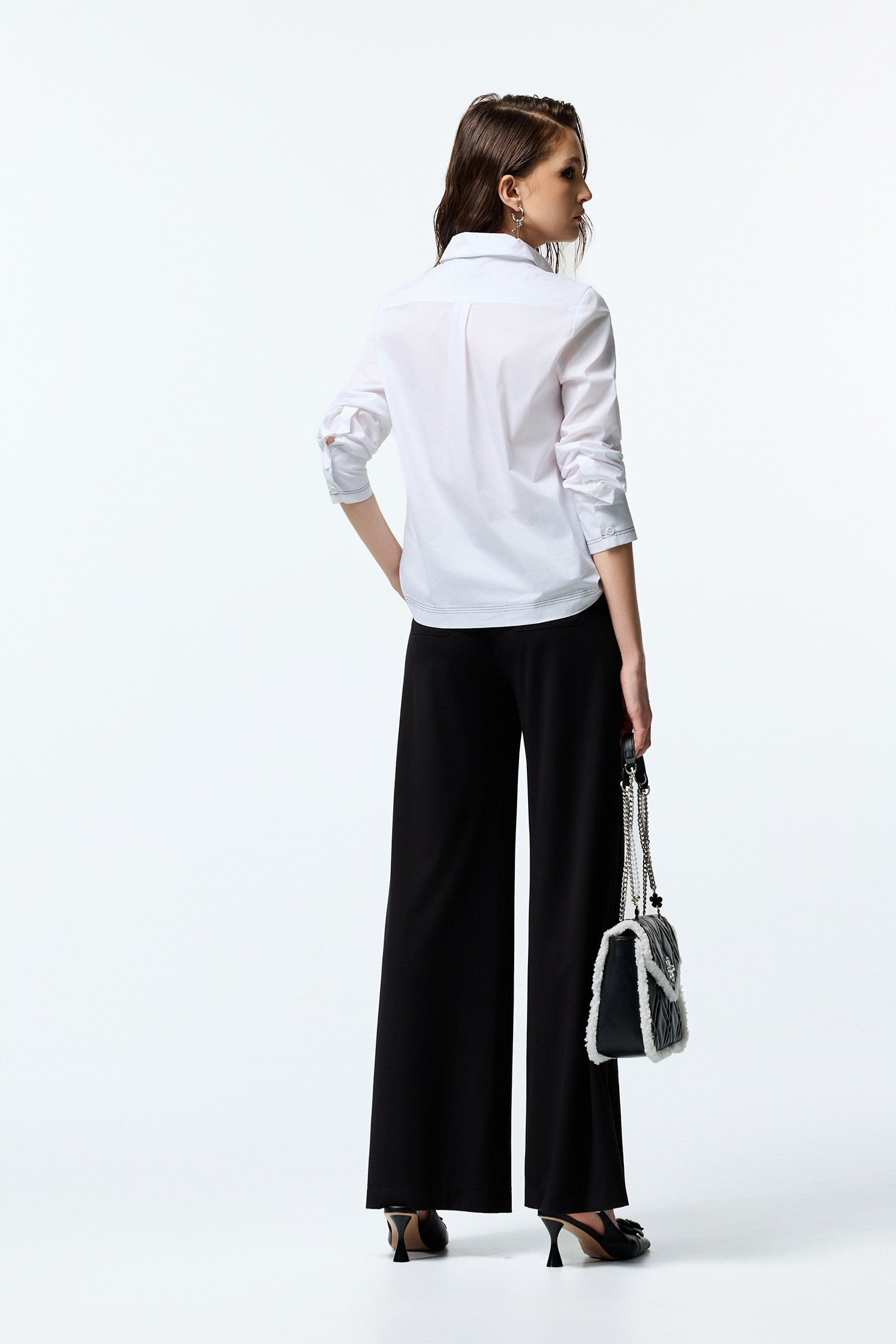 Contrast Stitching Detail Black PantsContrast Stitching Detail Black Pants,Culottes,Season (AW) Look,pants,Black pants