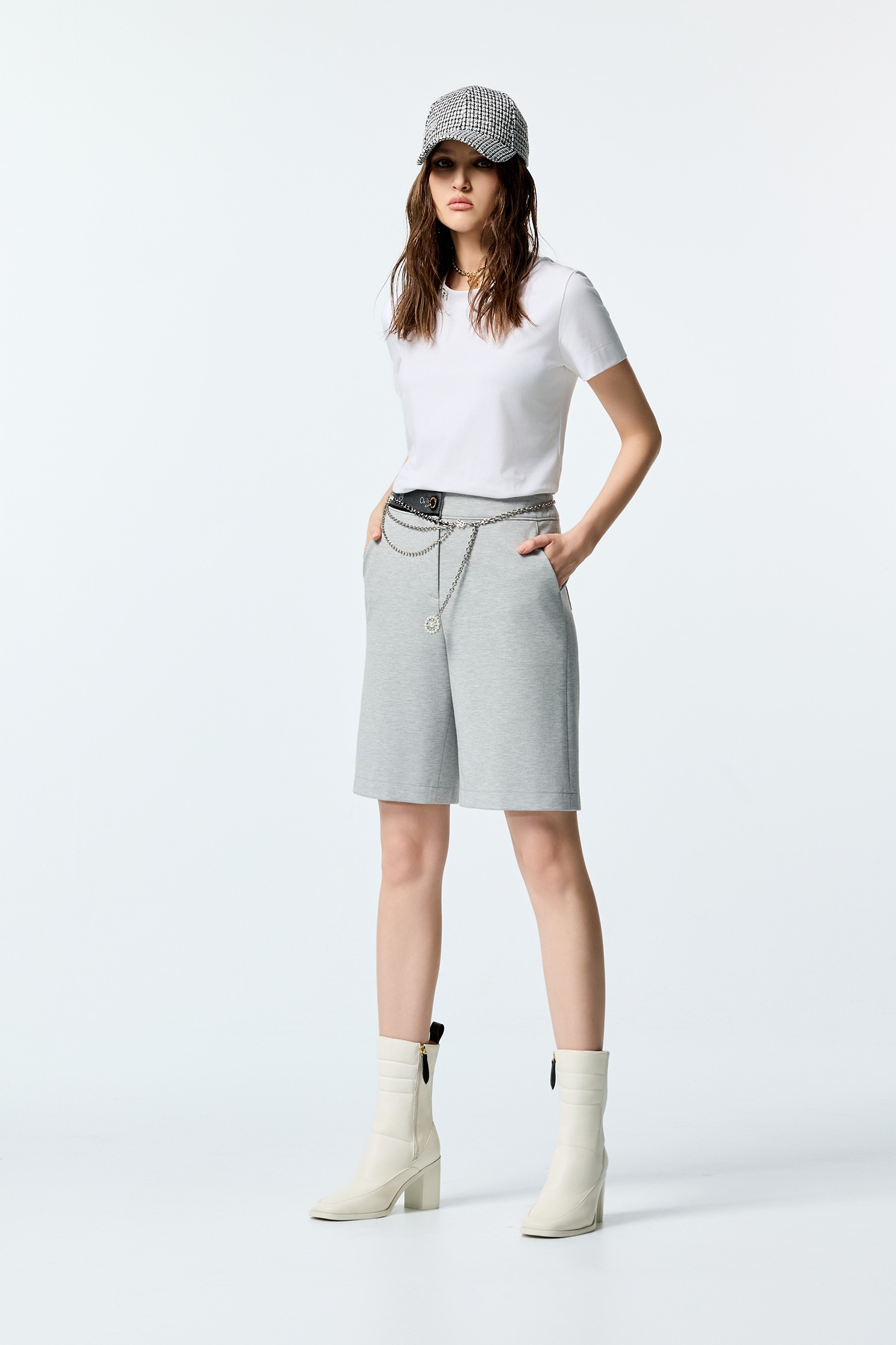 Light Grey Casual BermudasLight Grey Casual Bermudas,Shorts,Season (AW) Look,pants