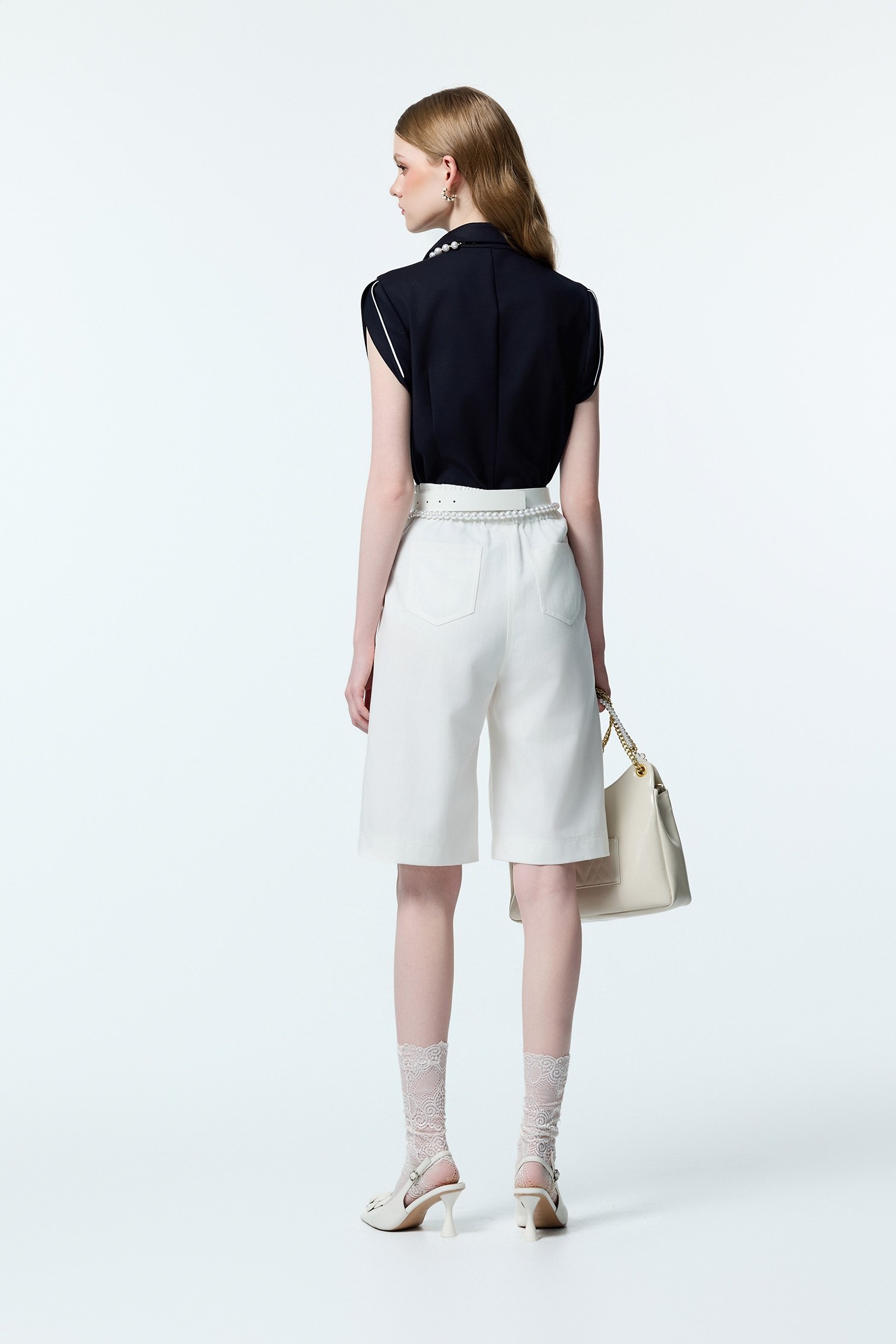Basic White Wide Leg Crop PantsBasic White Wide Leg Crop Pants,Culottes,White pants,Season (AW) Look,pants