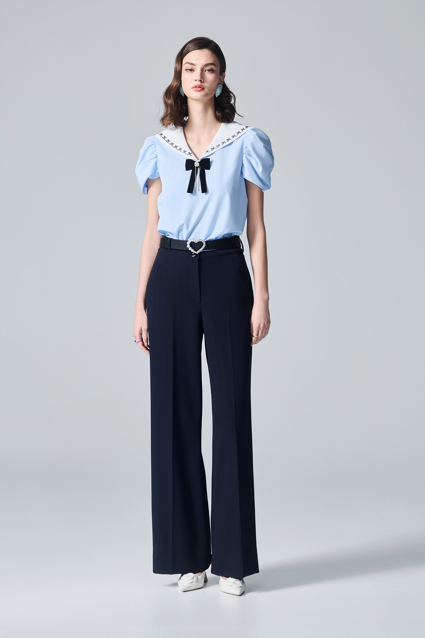 Waistband Detail Wide Leg PantsWaistband Detail Wide Leg Pants,Culottes,Season (AW) Look,pants