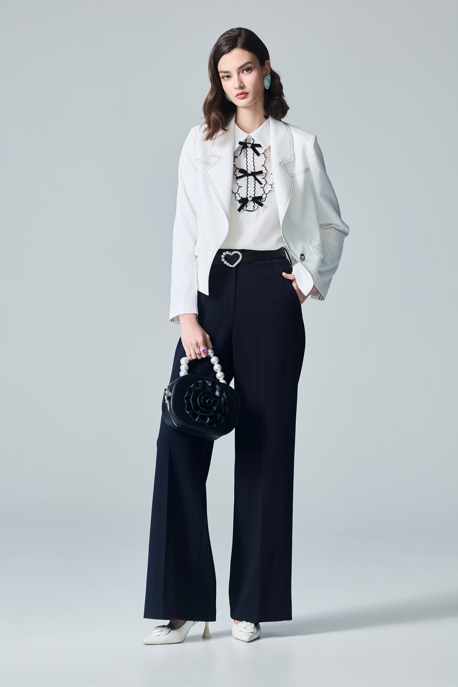 Waistband Detail Wide Leg PantsWaistband Detail Wide Leg Pants,Culottes,Season (AW) Look,pants