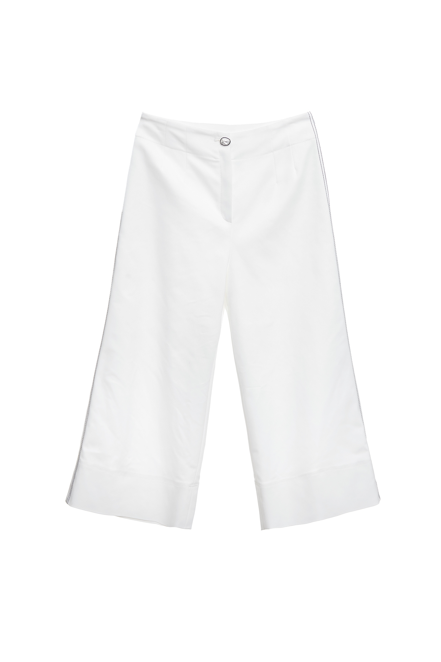 Contrast Side Stitch Detail White PantsContrast Side Stitch Detail White Pants,Culottes,White pants,Season (AW) Look,pants