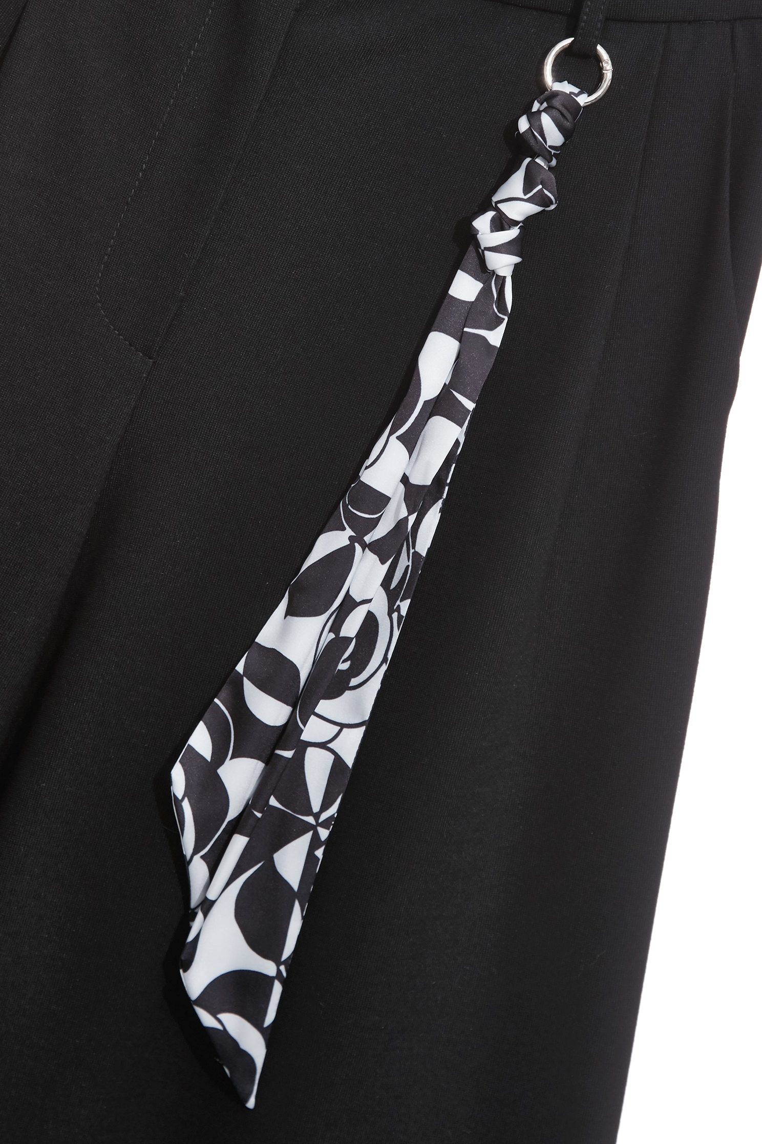 Classic Wide Leg Pants With Rose Print ScarfClassic Wide Leg Pants With Rose Print Scarf,Culottes,Season (AW) Look,pants,Knitted,Black pants