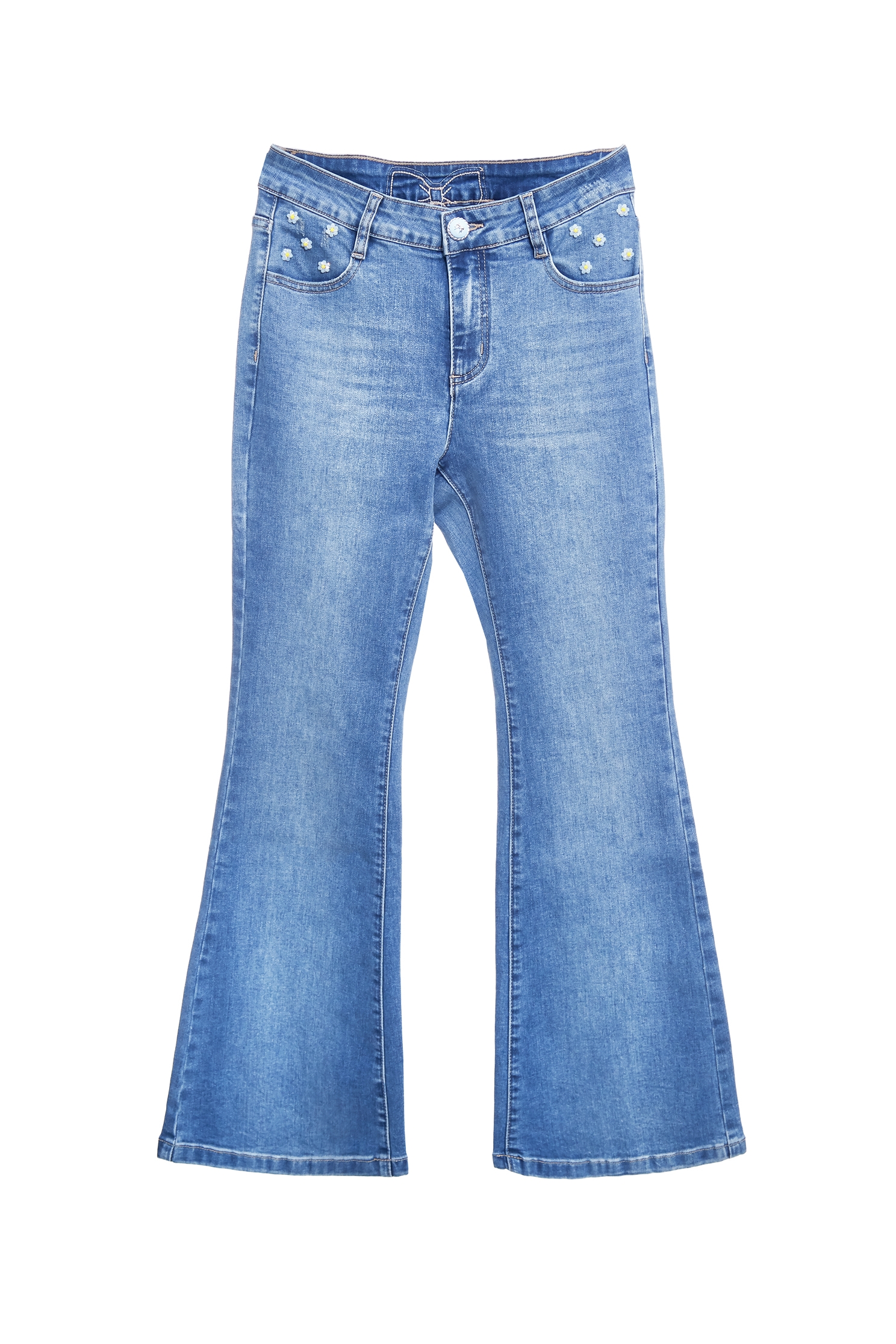 Floral Beading Detail Boot Leg JeansFloral Beading Detail Boot Leg Jeans,Denim,Jeans,Season (AW) Look,bows,pants