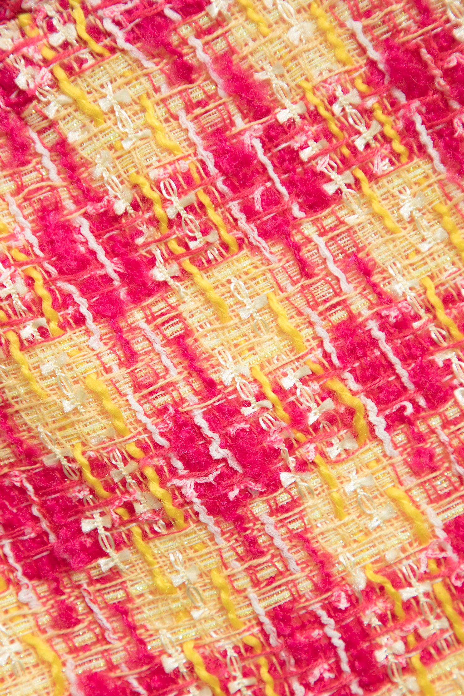 Yellow Red Checkered Tweed ShortsYellow Red Checkered Tweed Shorts,Season (SS) Look,Shorts