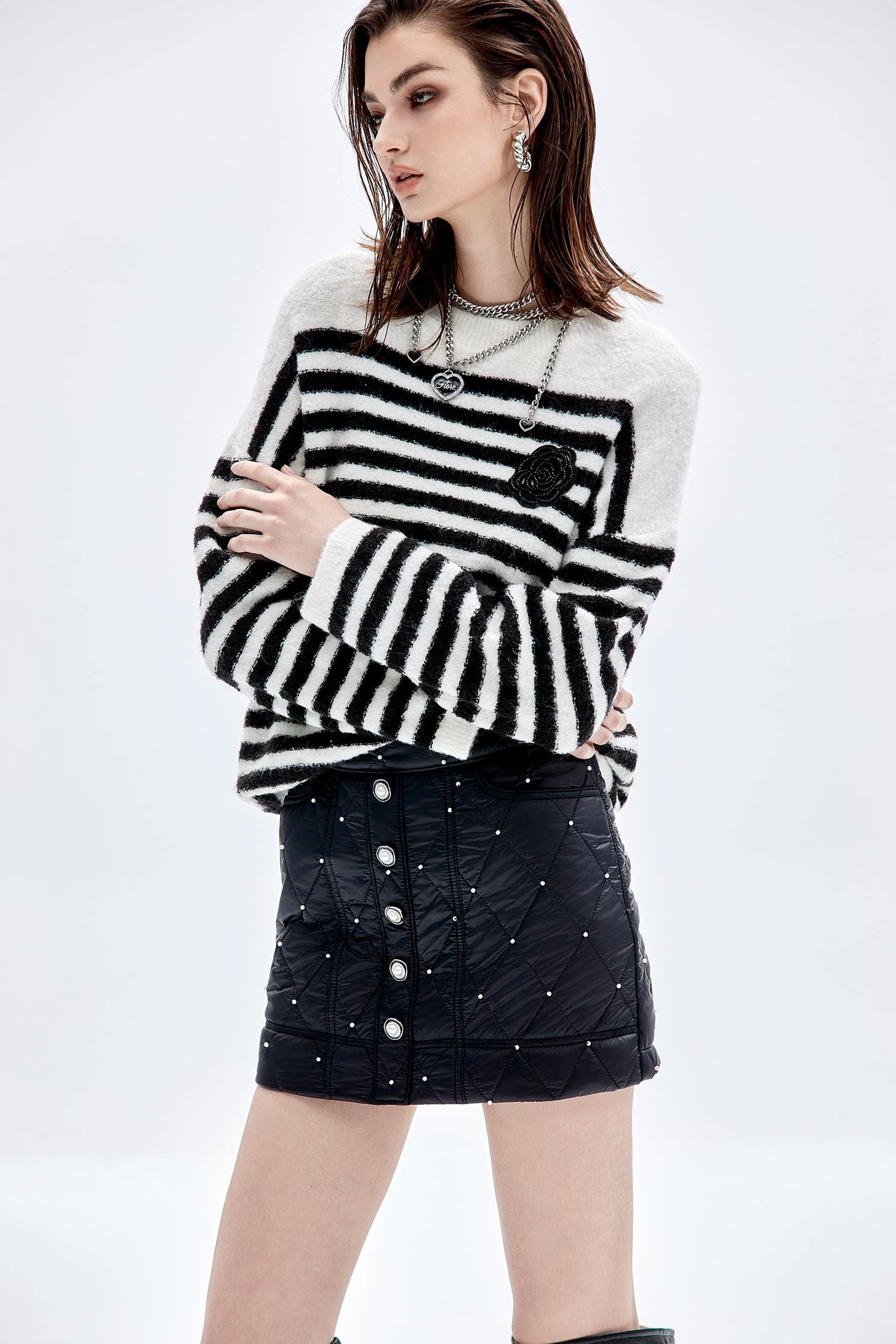 Pearl Detail Quilted SkortsPearl Detail Quilted Skorts,Mini skirts,Shorts,Season (AW) Look,Skorts