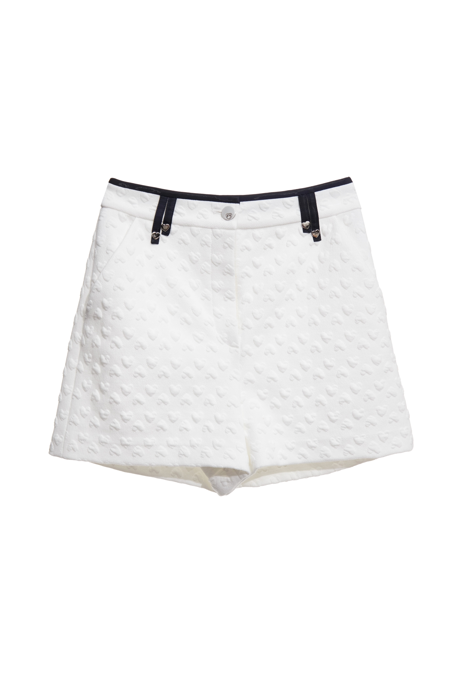 Heart Embossed Print ShortsHeart Embossed Print Shorts,Shorts,Season (AW) Look,pants