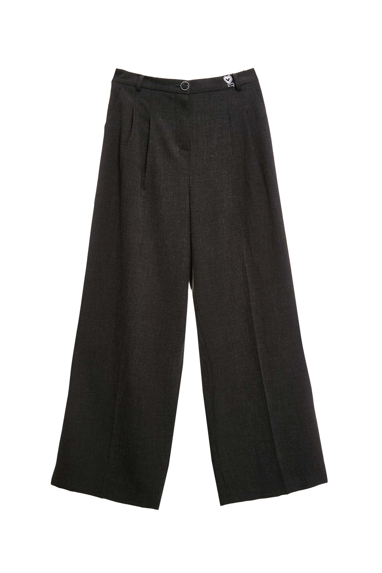 Dark Grey Wide Leg Smart PantsDark Grey Wide Leg Smart Pants,Office Looks,Culottes,Season (AW) Look,Embroidered,Culottes