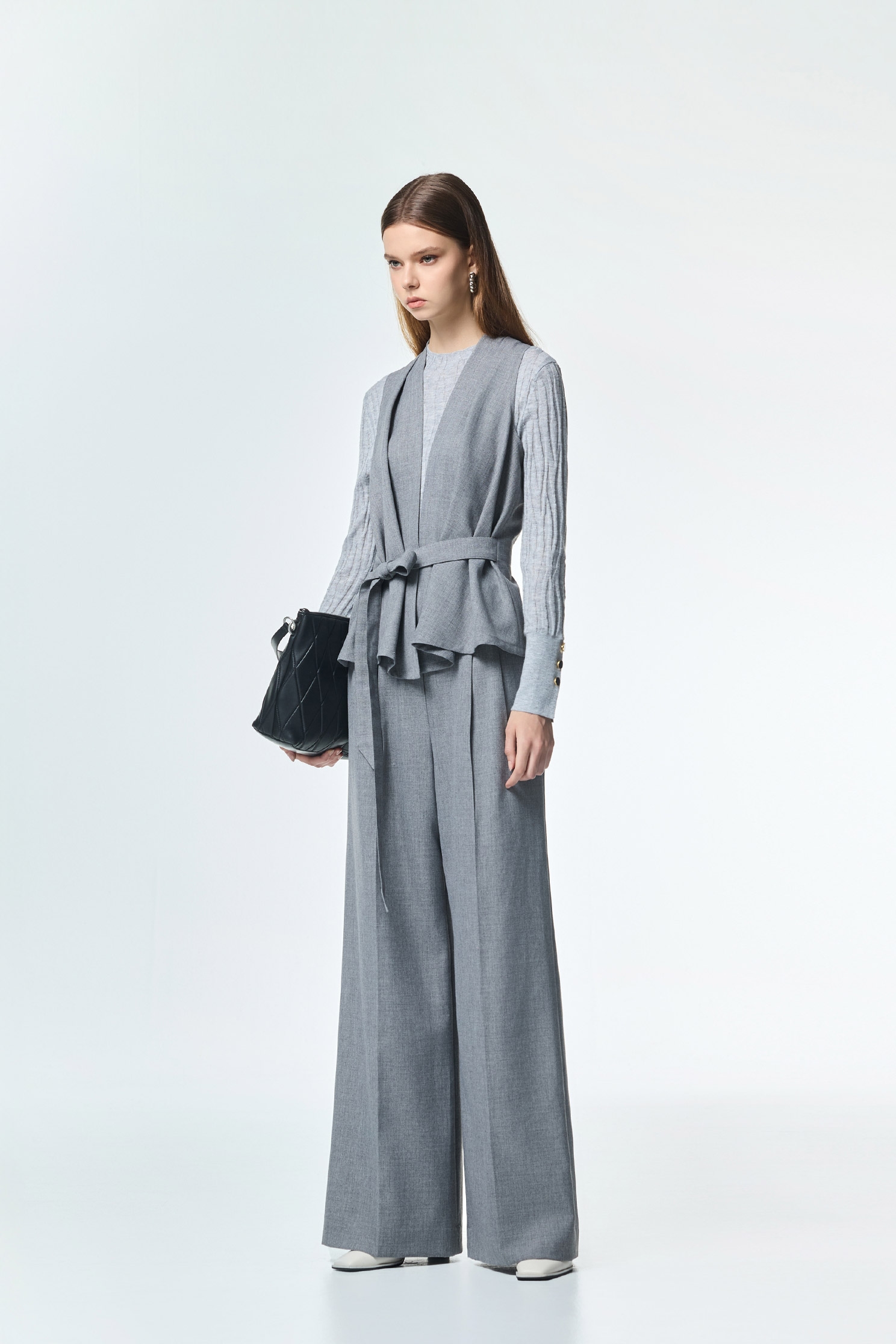 Grey Wide Leg PantsGrey Wide Leg Pants,Office Looks,Culottes,co-ord sets,Season (AW) Look,Culottes,Pants
