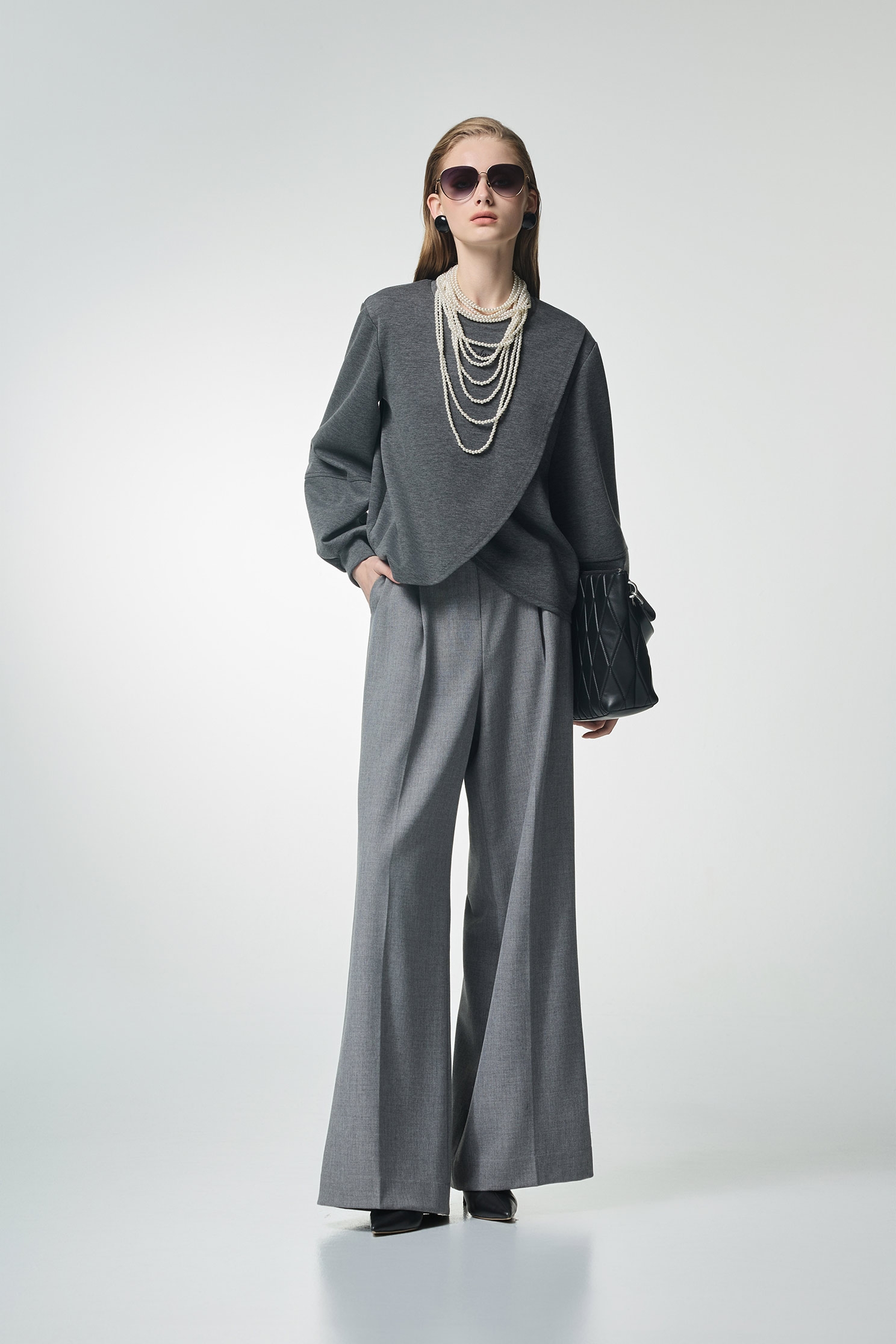 Grey Wide Leg PantsGrey Wide Leg Pants,Office Looks,Culottes,co-ord sets,Season (AW) Look,Culottes,Pants