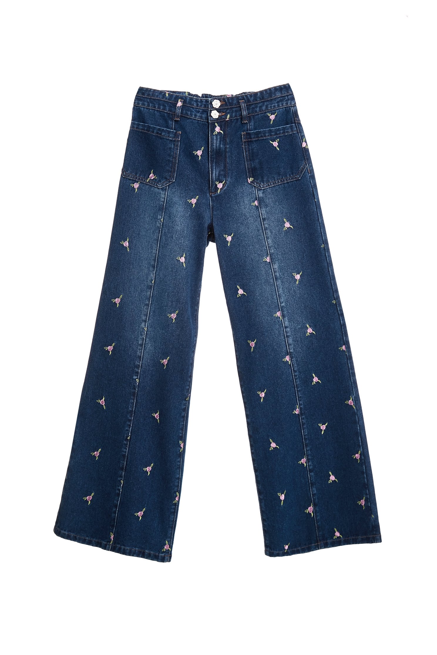 Rose Embroidery JeansRose Embroidery Jeans,Embroidered,Denim,Jeans,Season (AW) Look,pants