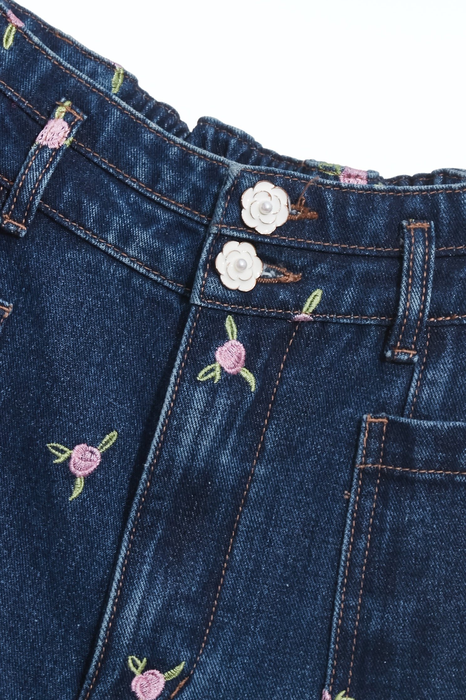 Rose Embroidery JeansRose Embroidery Jeans,Embroidered,Denim,Jeans,Season (AW) Look,pants