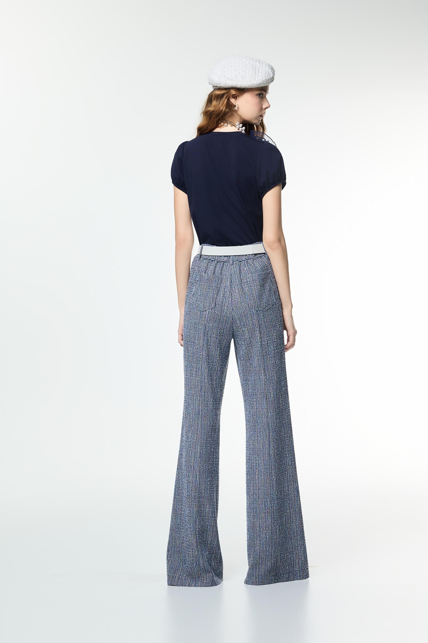 Contrast Pocket Trim Detail Boot Leg PantsContrast Pocket Trim Detail Boot Leg Pants,Bell-bottoms,Season (AW) Look,pants