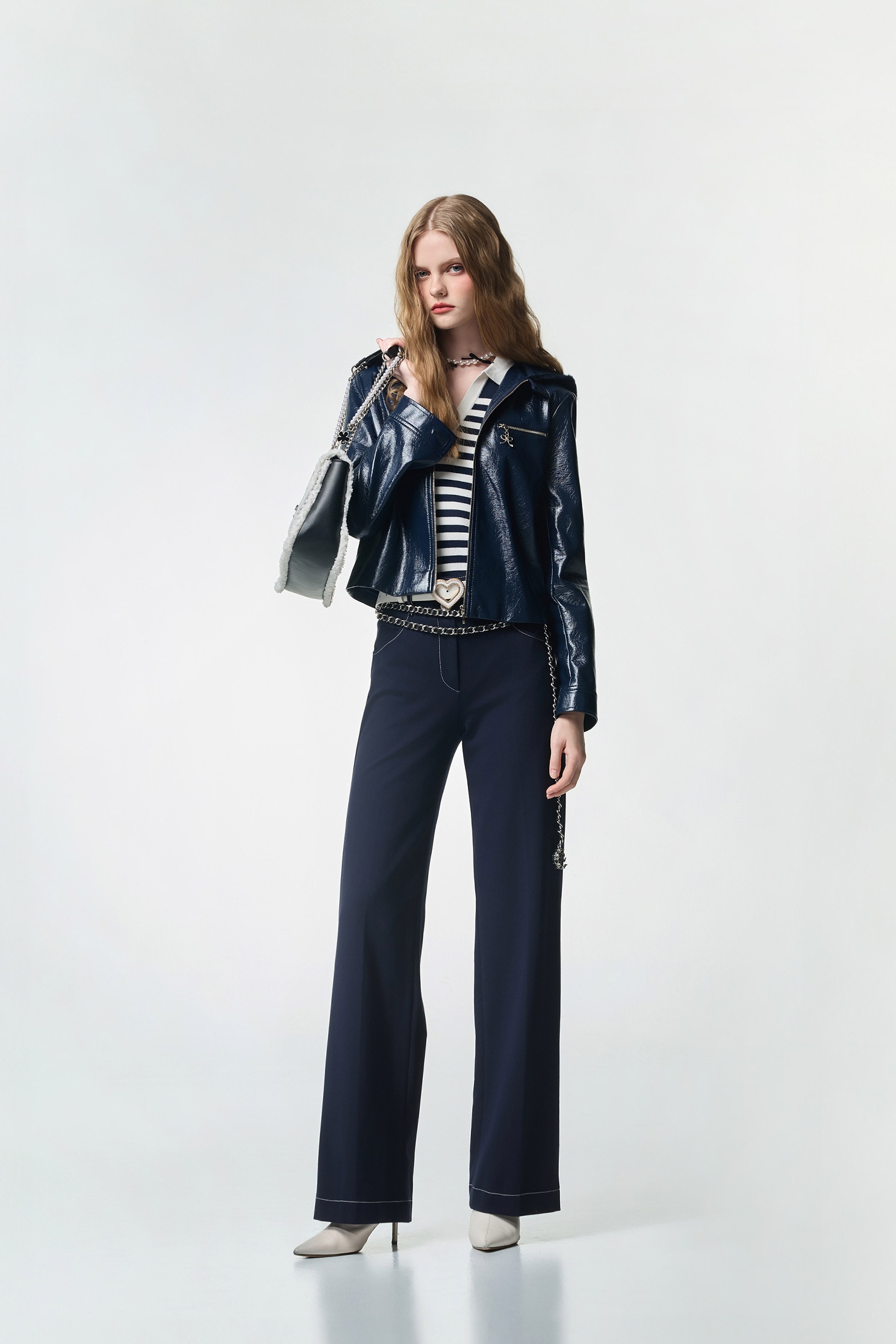 Navy Straight Cut PantsNavy Straight Cut Pants,Culottes,Season (AW) Look,pants