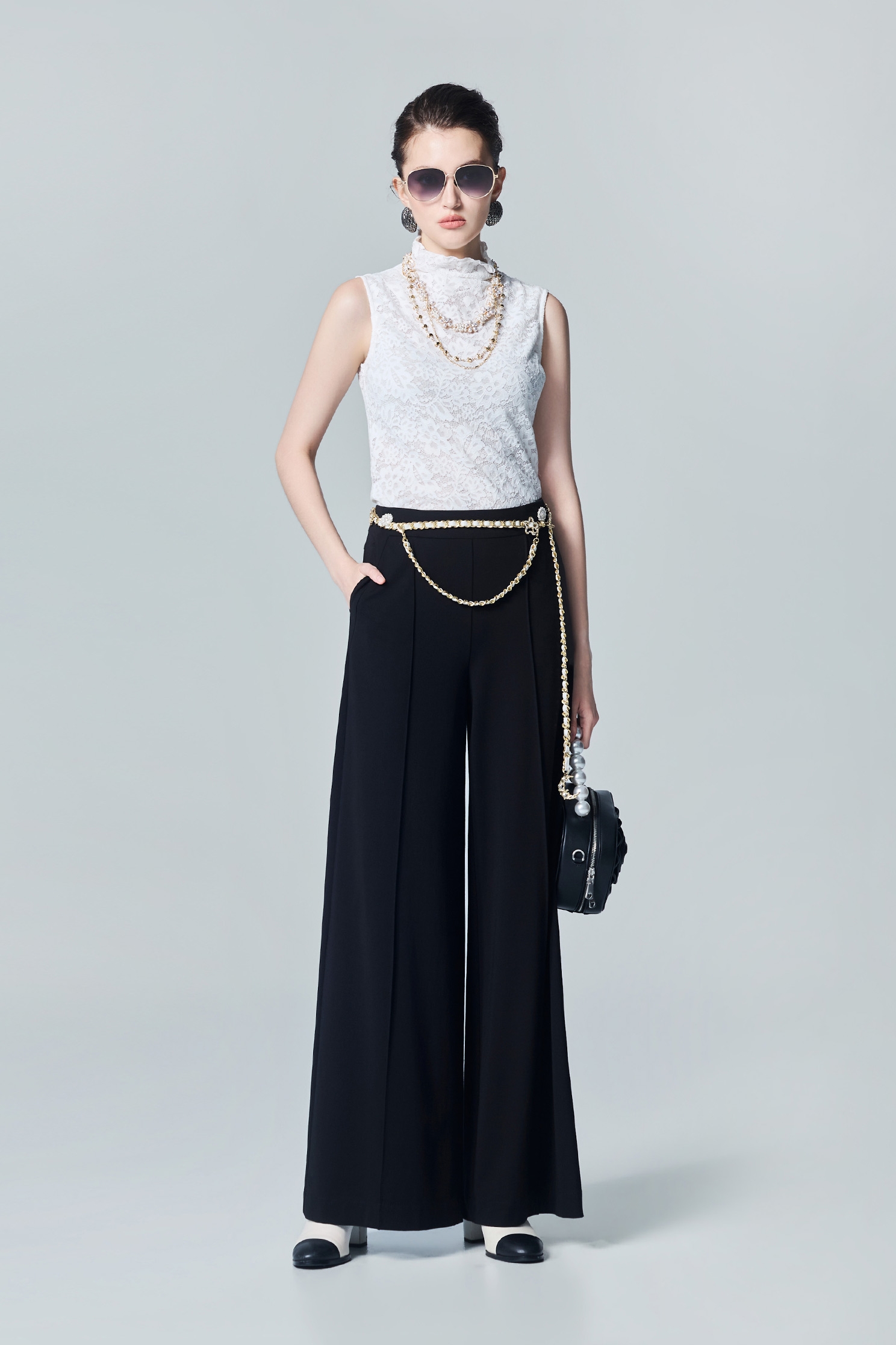 Minimalist Black Wide Leg PantsMinimalist Black Wide Leg Pants,Culottes,Trends,Season (AW) Look,pants,Knitted,Black pants
