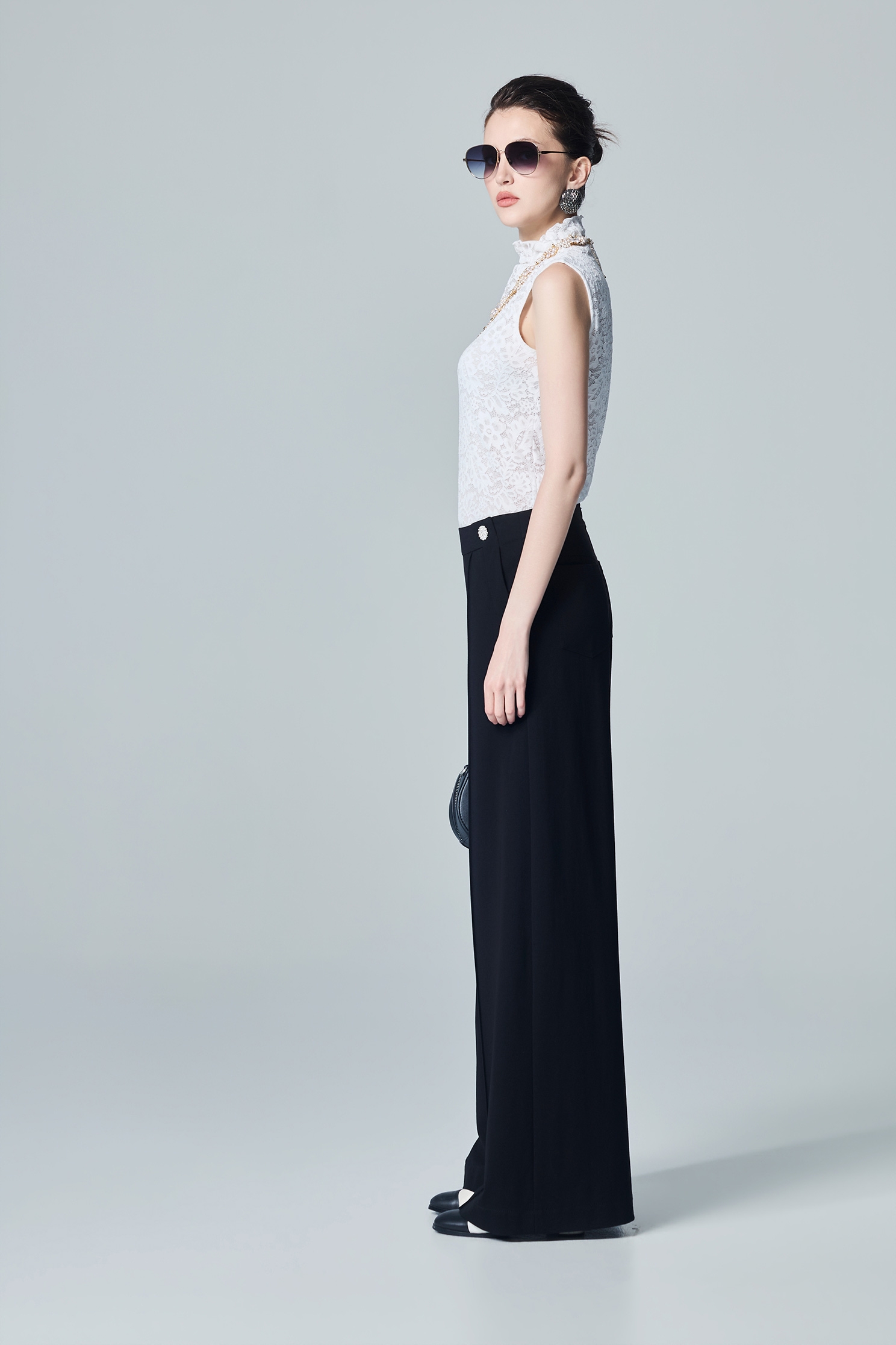 Minimalist Black Wide Leg PantsMinimalist Black Wide Leg Pants,Culottes,Trends,Season (AW) Look,pants,Knitted,Black pants