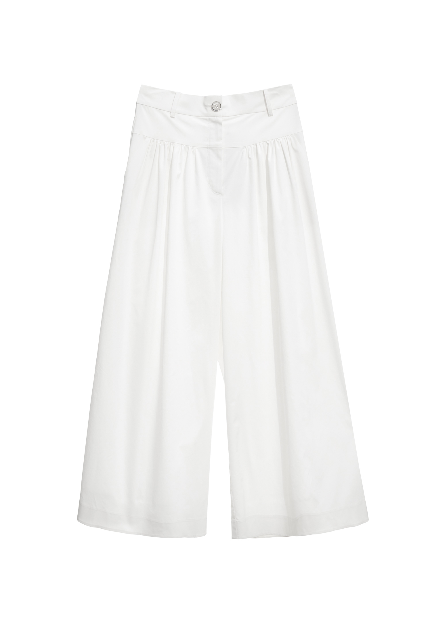 Gathered Detail Wide Leg PantsGathered Detail Wide Leg Pants,Culottes,White pants,Season (AW) Look,bows,pants