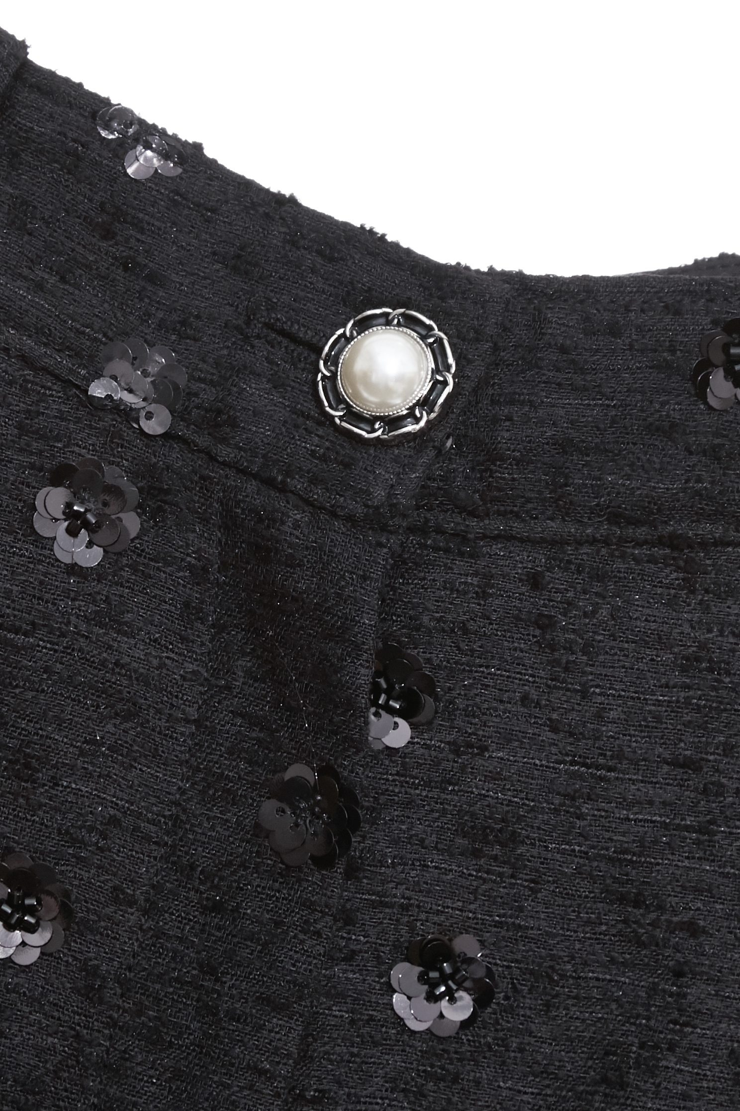 Floral Sequin Detail ShortsFloral Sequin Detail Shorts,pearl,Shorts,Season (AW) Look,pants,Black pants