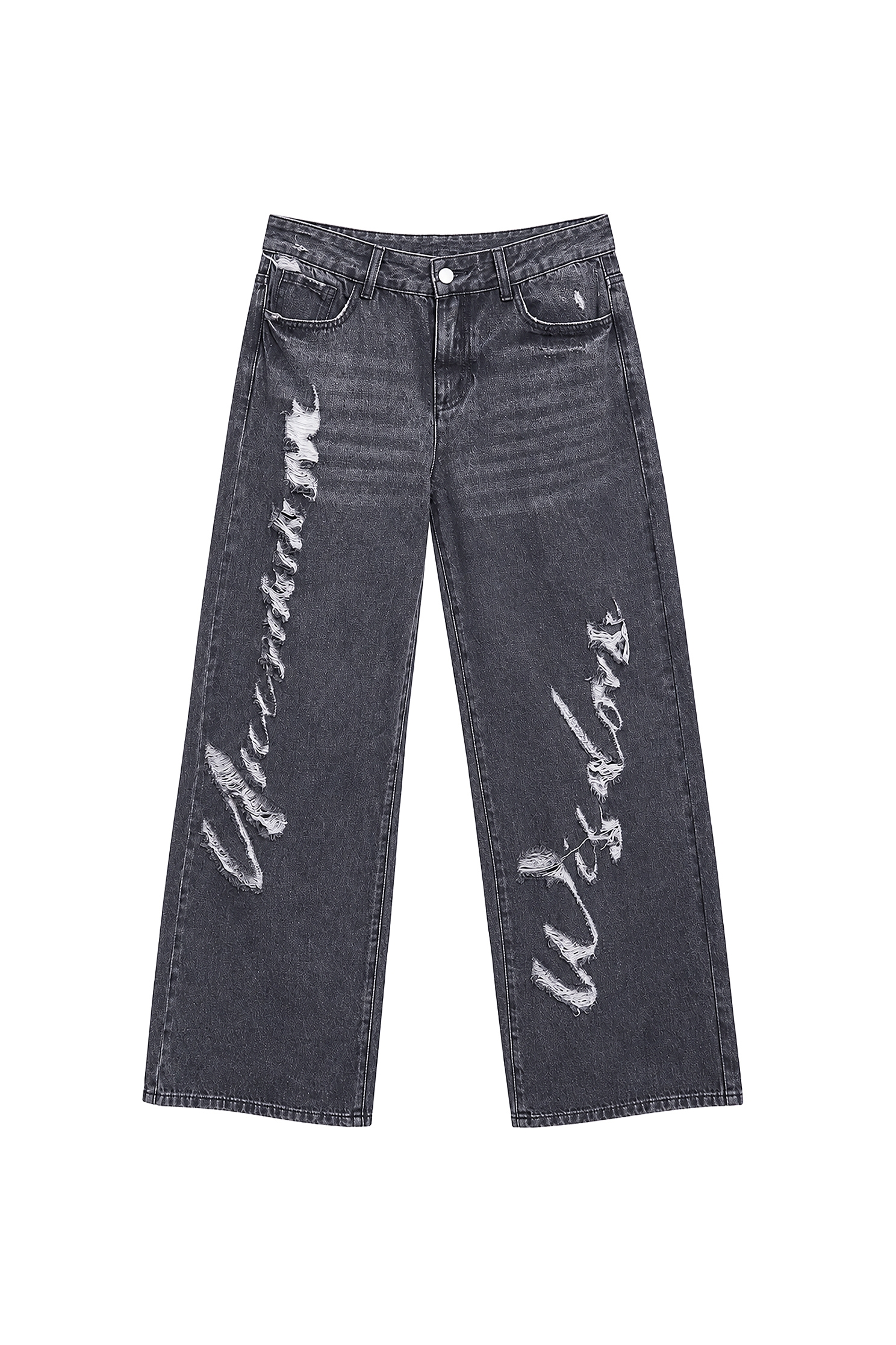 Slogan Distress Wide Leg JeansSlogan Distress Wide Leg Jeans,Denim,Jeans,Season (AW) Look,pants