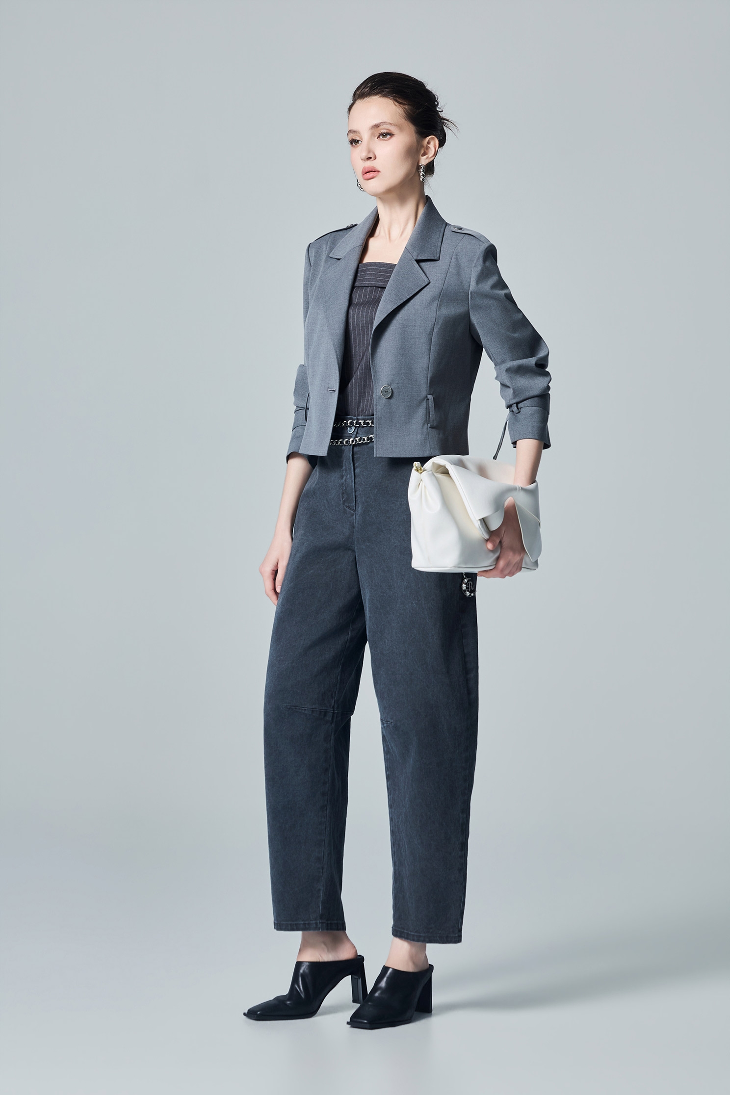 Charcoal Grey Barrel JeansCharcoal Grey Barrel Jeans,Culottes,Denim,Jeans,Season (AW) Look,pants