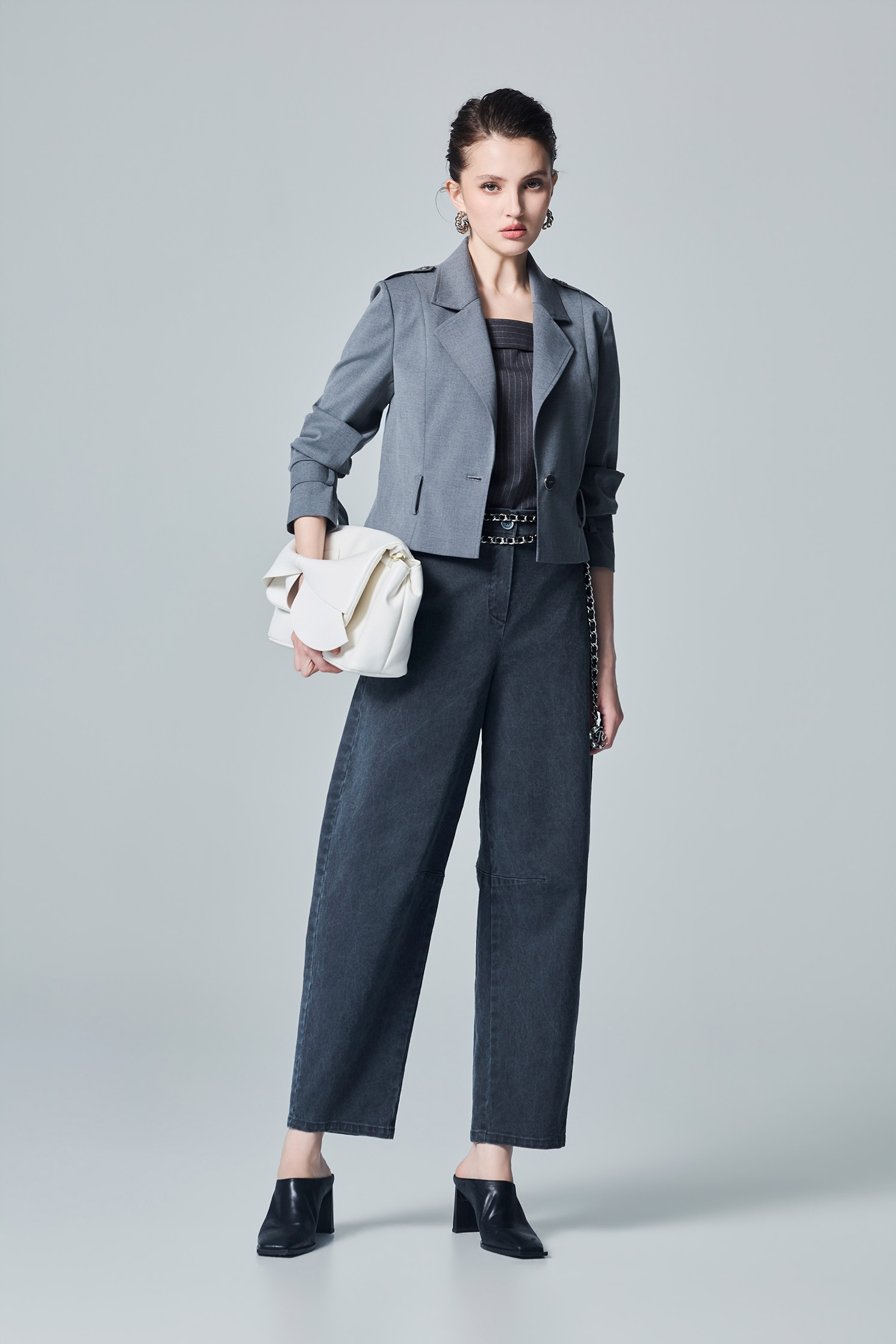 Charcoal Grey Barrel JeansCharcoal Grey Barrel Jeans,Culottes,Denim,Jeans,Season (AW) Look,pants