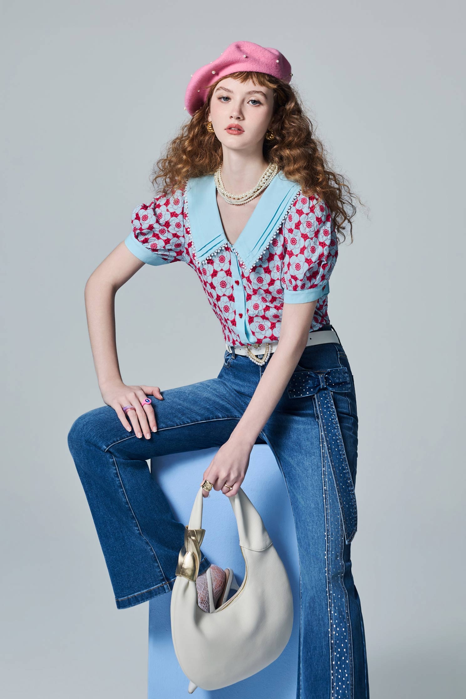 Bow Detail Boot Leg JeansBow Detail Boot Leg Jeans,Denim,Jeans,Season (AW) Look,bows,pants