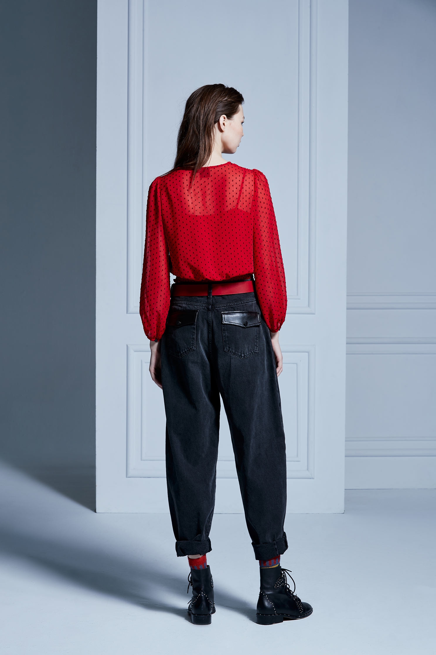 High Waist Boyfriend PantsDot-belted trousers,Rayon,dotcollection,Season (AW) Look,Skinny pants,Skinny pants,Pants,Black trousers