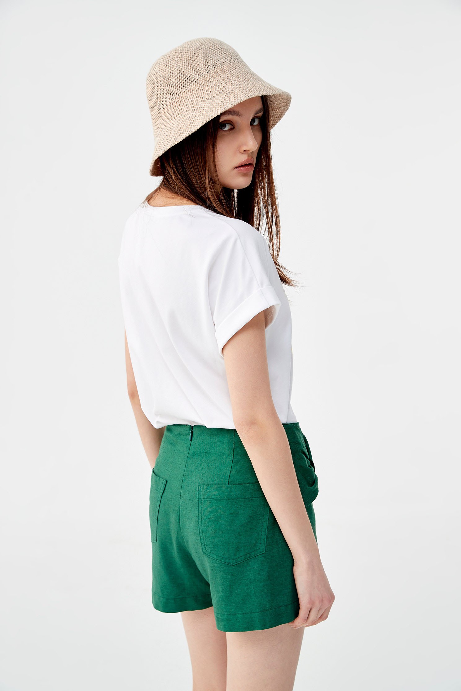 Side Knot Asymmetrical SkortsShort skirt with side twisted,travelwear,Season (SS) Look,Mini skirts,Shorts,comfotism,Skorts