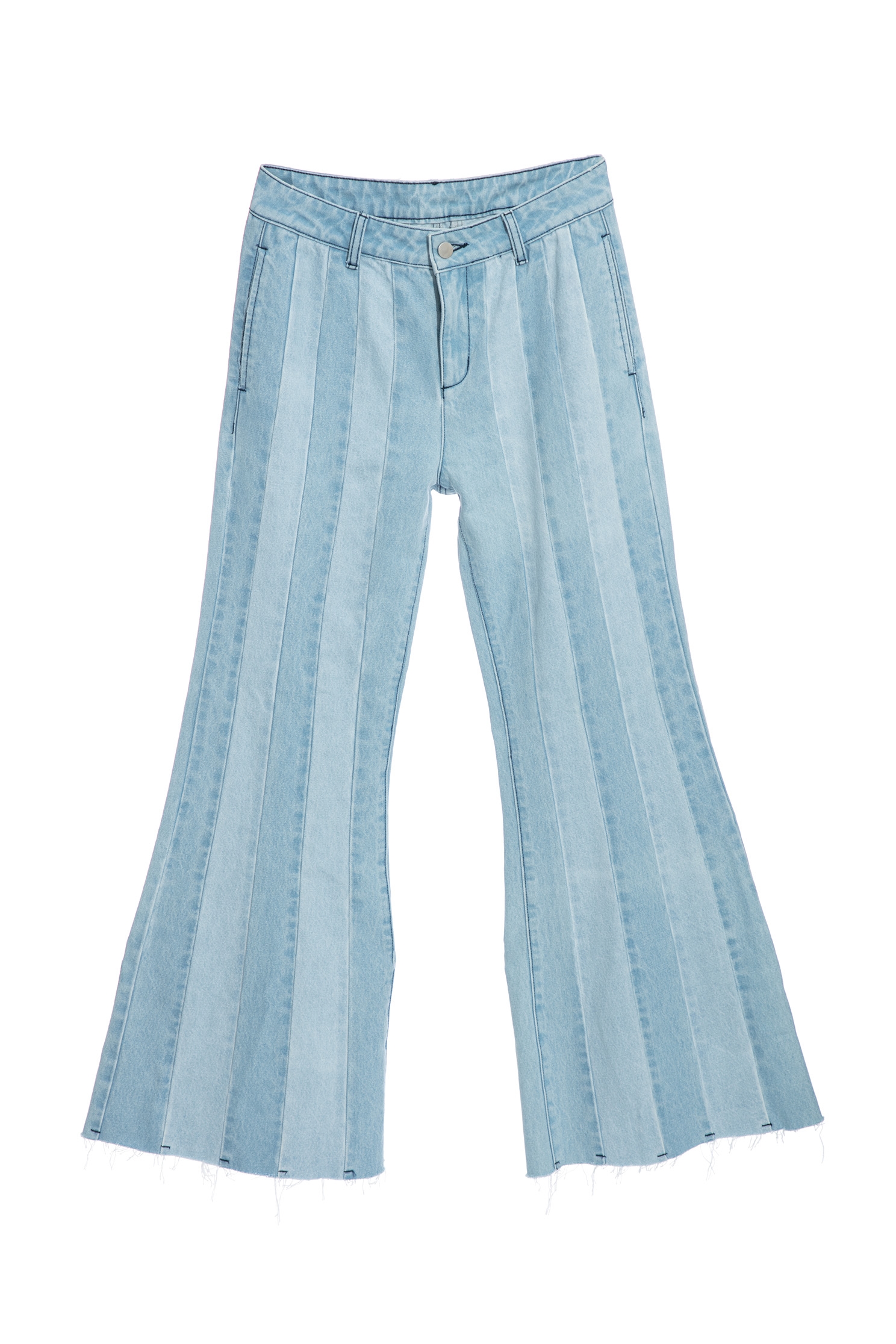 Boot Leg Contrast Panel JeansWide-leg denim trousers,Culottes,Denim,Jeans,Wide-leg jeans