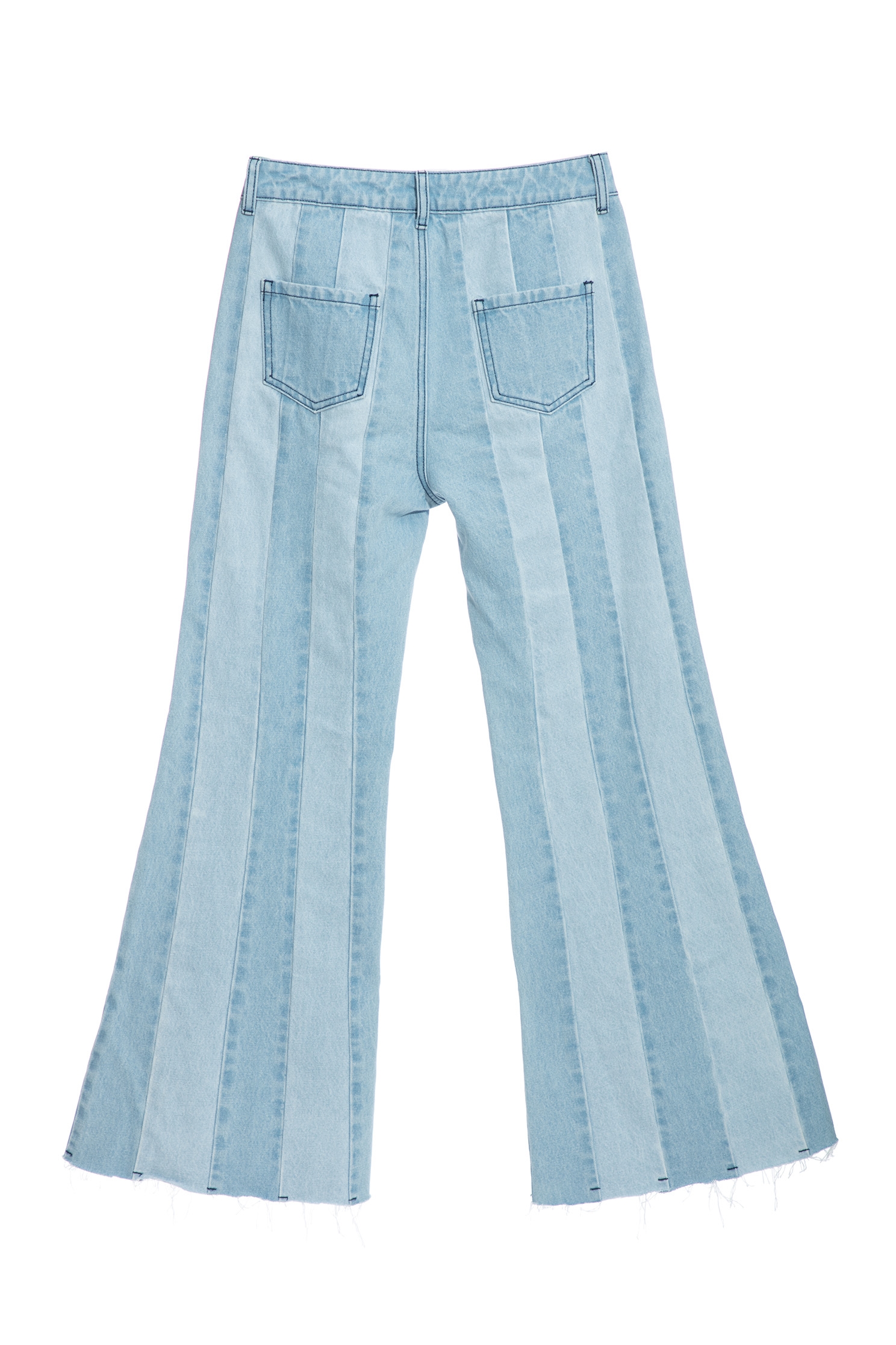 Boot Leg Contrast Panel JeansWide-leg denim trousers,Culottes,Denim,Jeans,Wide-leg jeans