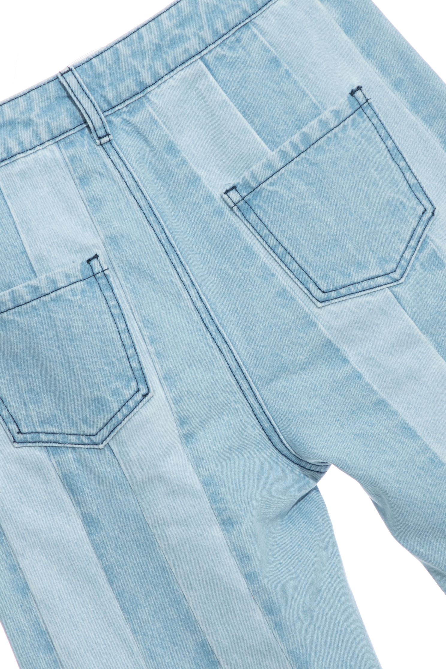 Boot Leg Contrast Panel JeansWide-leg denim trousers,Culottes,Denim,Jeans,Wide-leg jeans