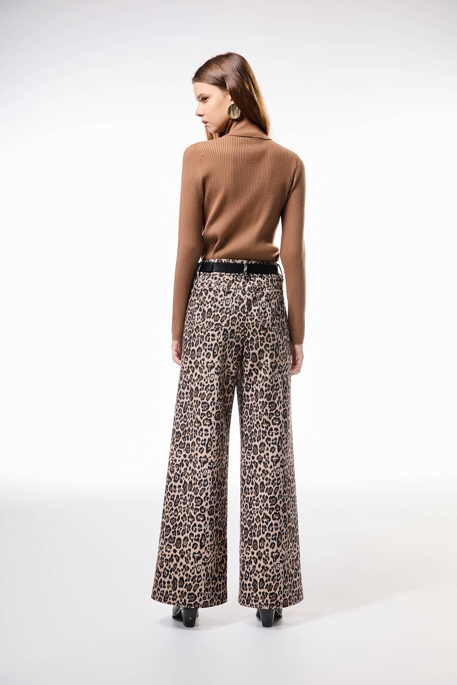 Leapard Print Wide Leg JeansLeapard Print Wide Leg Jeans,Culottes,Season (AW) Look,pants