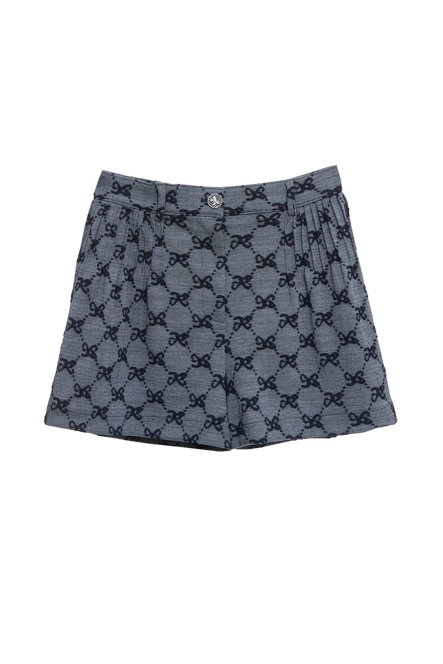 Embroidery Bow Detail ShortsEmbroidery Bow Detail Shorts,Season (AW) Look,bows,pants,Skorts