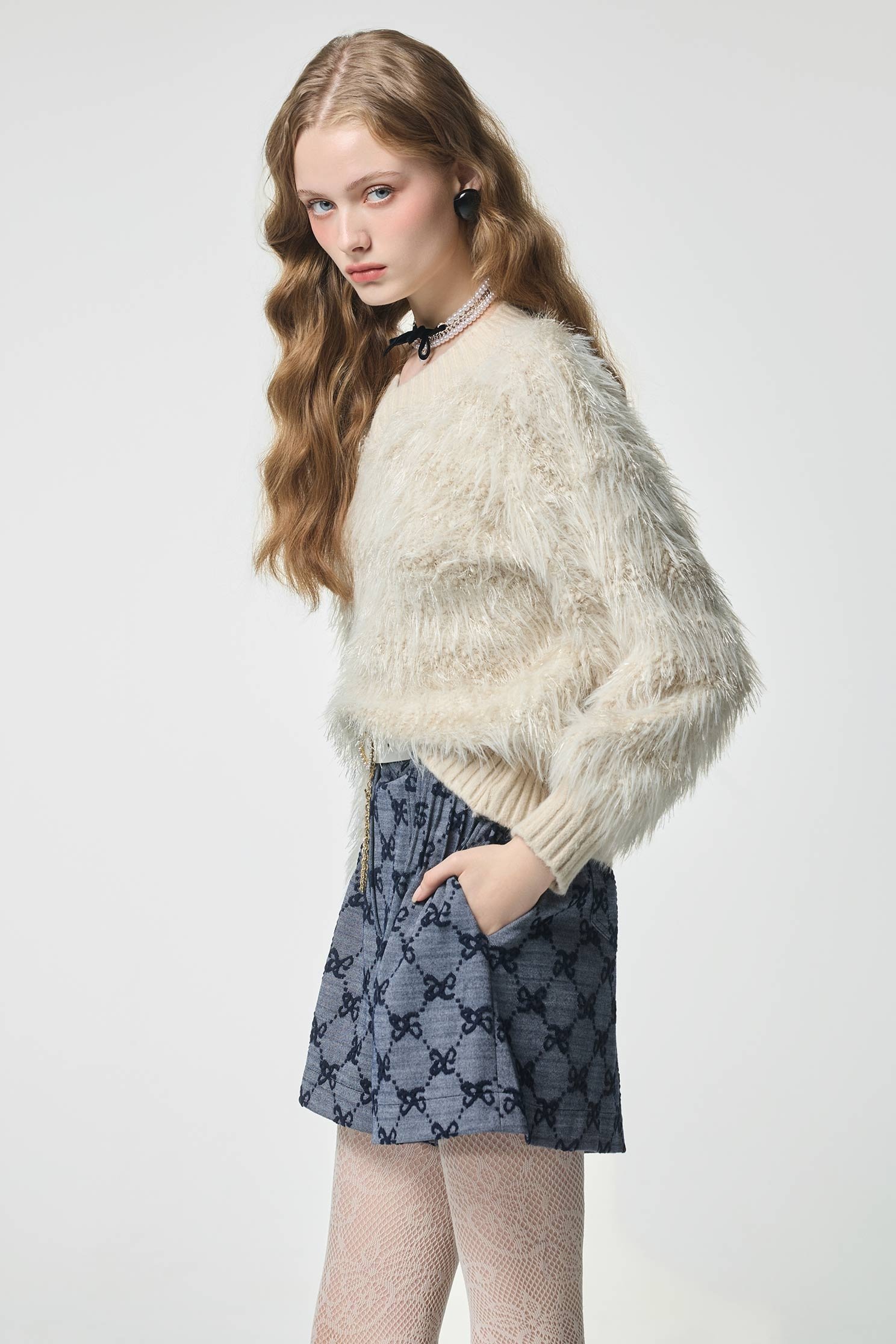 Embroidery Bow Detail ShortsEmbroidery Bow Detail Shorts,Season (AW) Look,bows,pants,Skorts