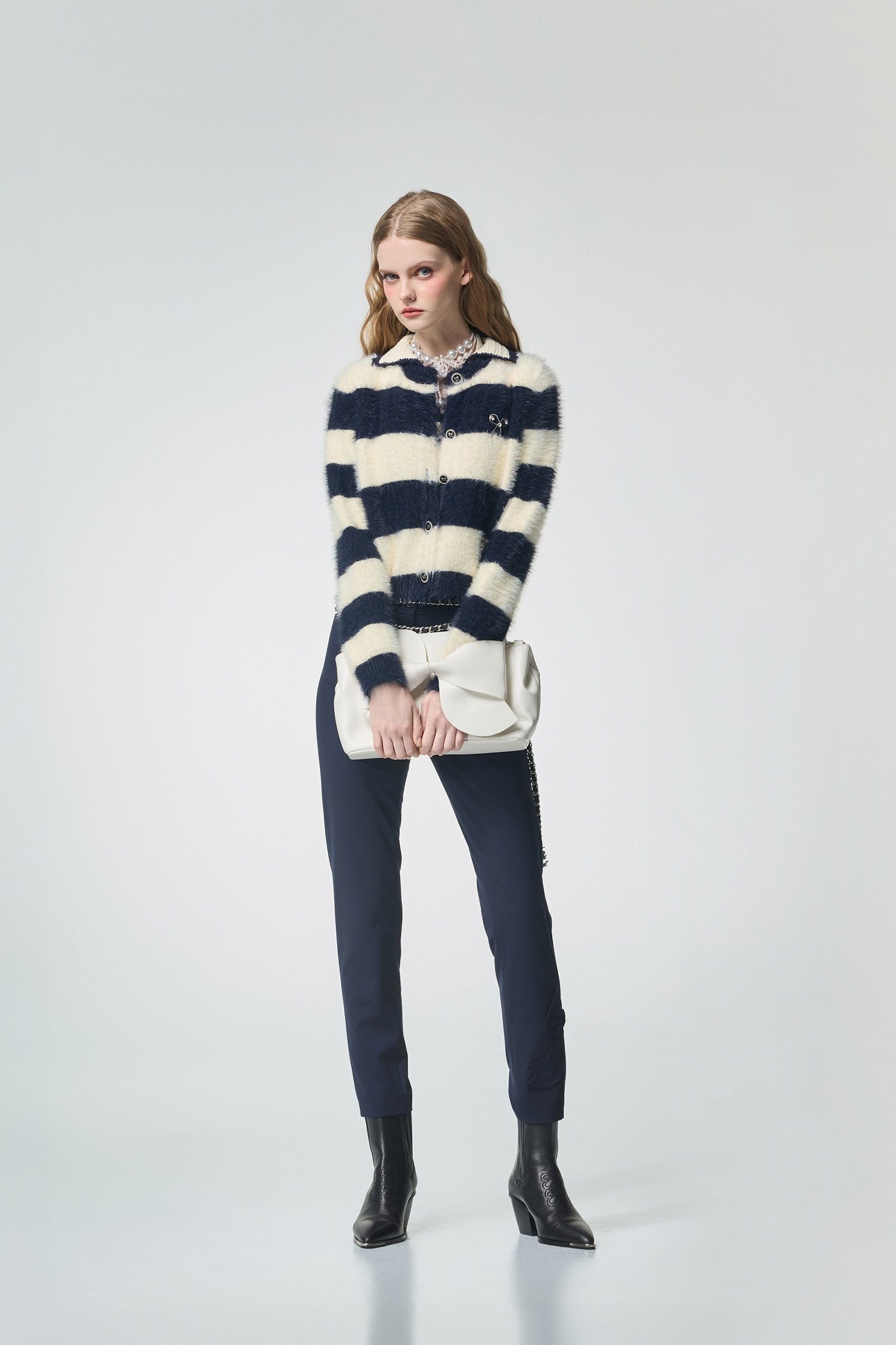 Bow Detail Navy Slim Fit PantsBow Detail Navy Slim Fit Pants,Season (AW) Look,Skinny pants,bows,pants